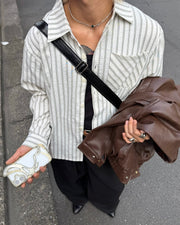 国際配送【RENOL】stripe boxy shirt