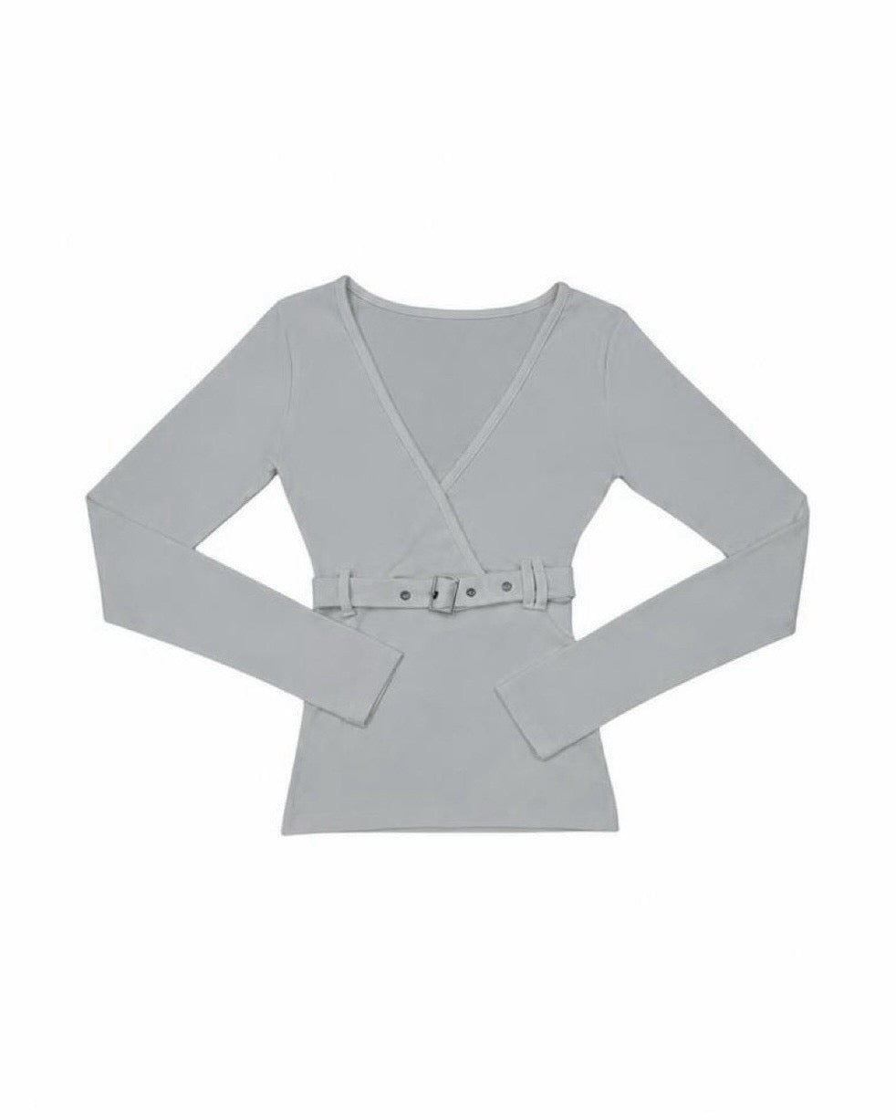 受注制【nmtc+】Belt Wrap Long Sleeve Top (2color)