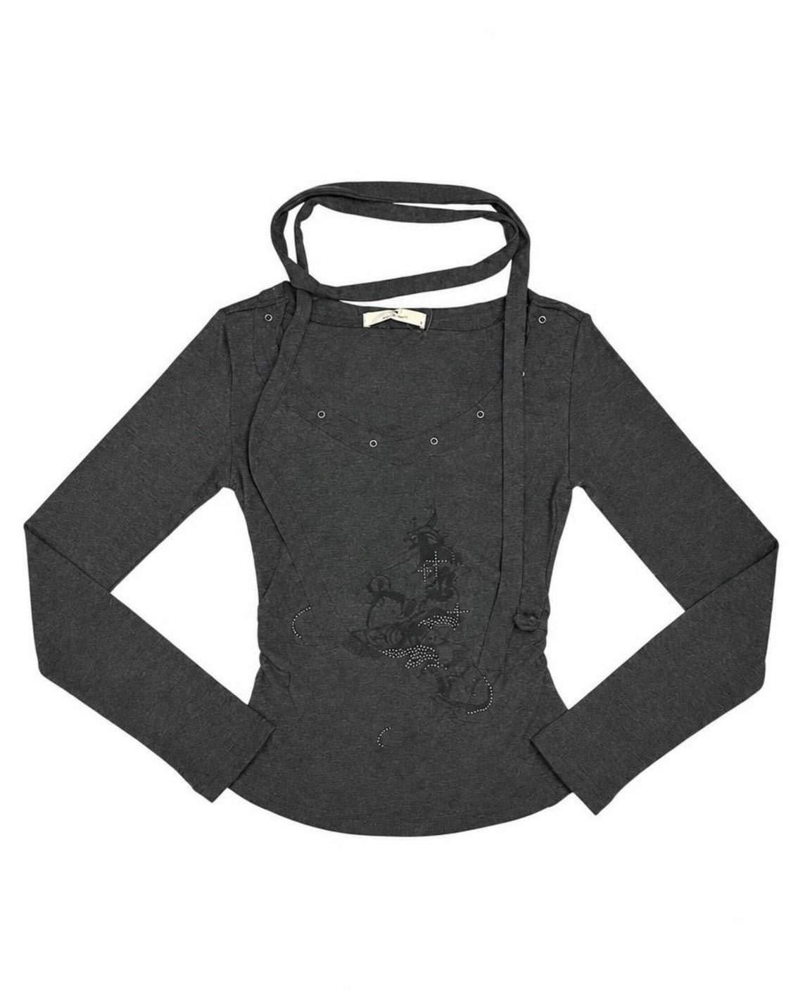 受注制【nmtc+】tie set u-neck long sleeve tee (3color)