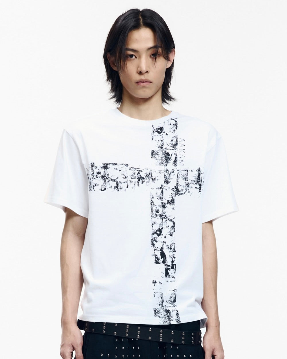 【AAKAM】Mosaic Cross Half Top