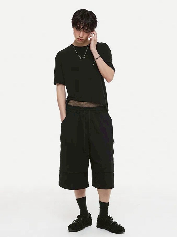 【DNSR】Cool Tencel Waffle Crop T-Shirt