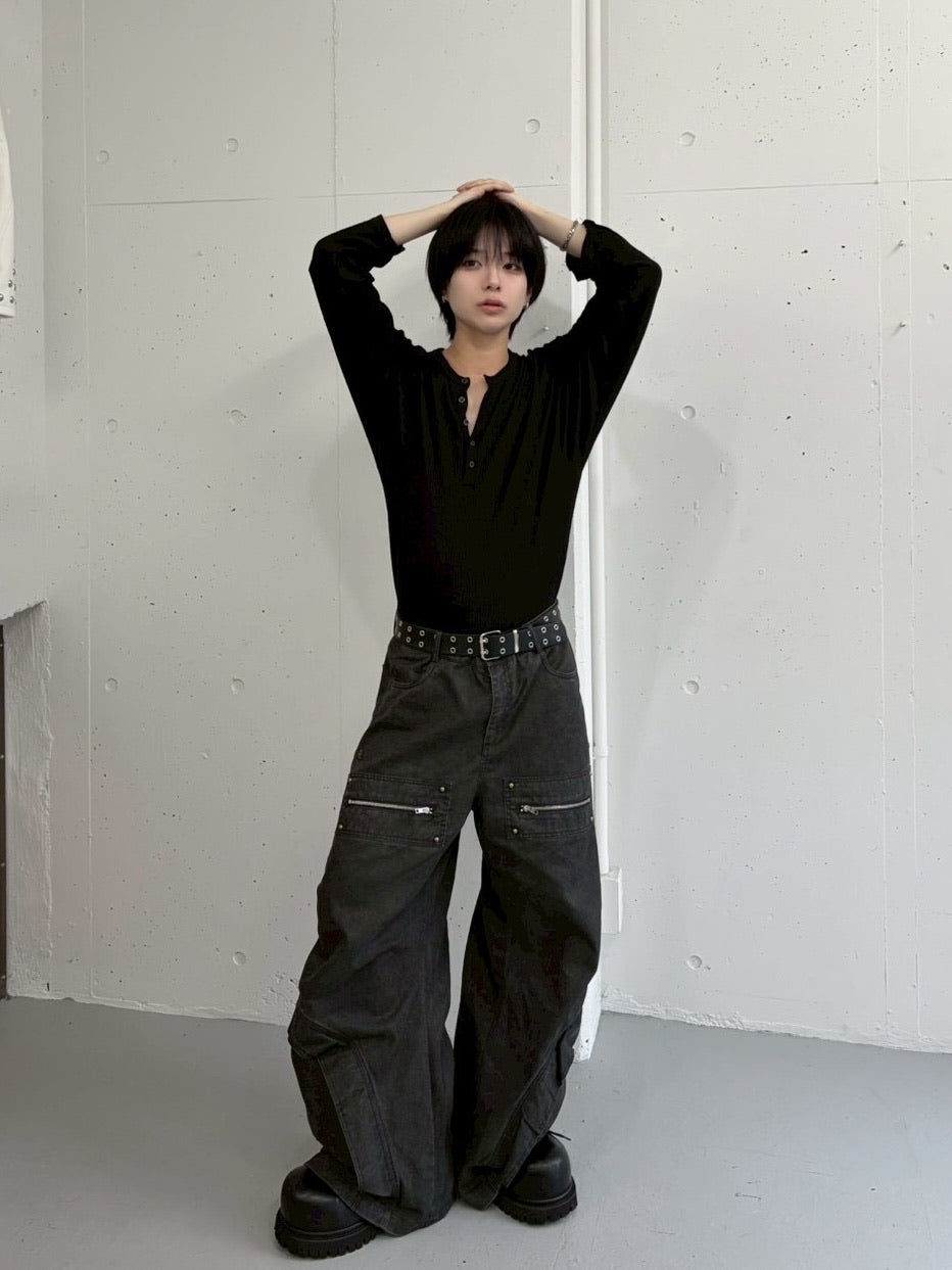 国際配送【LUV CODE】cleanfit multi-pocket denim pants