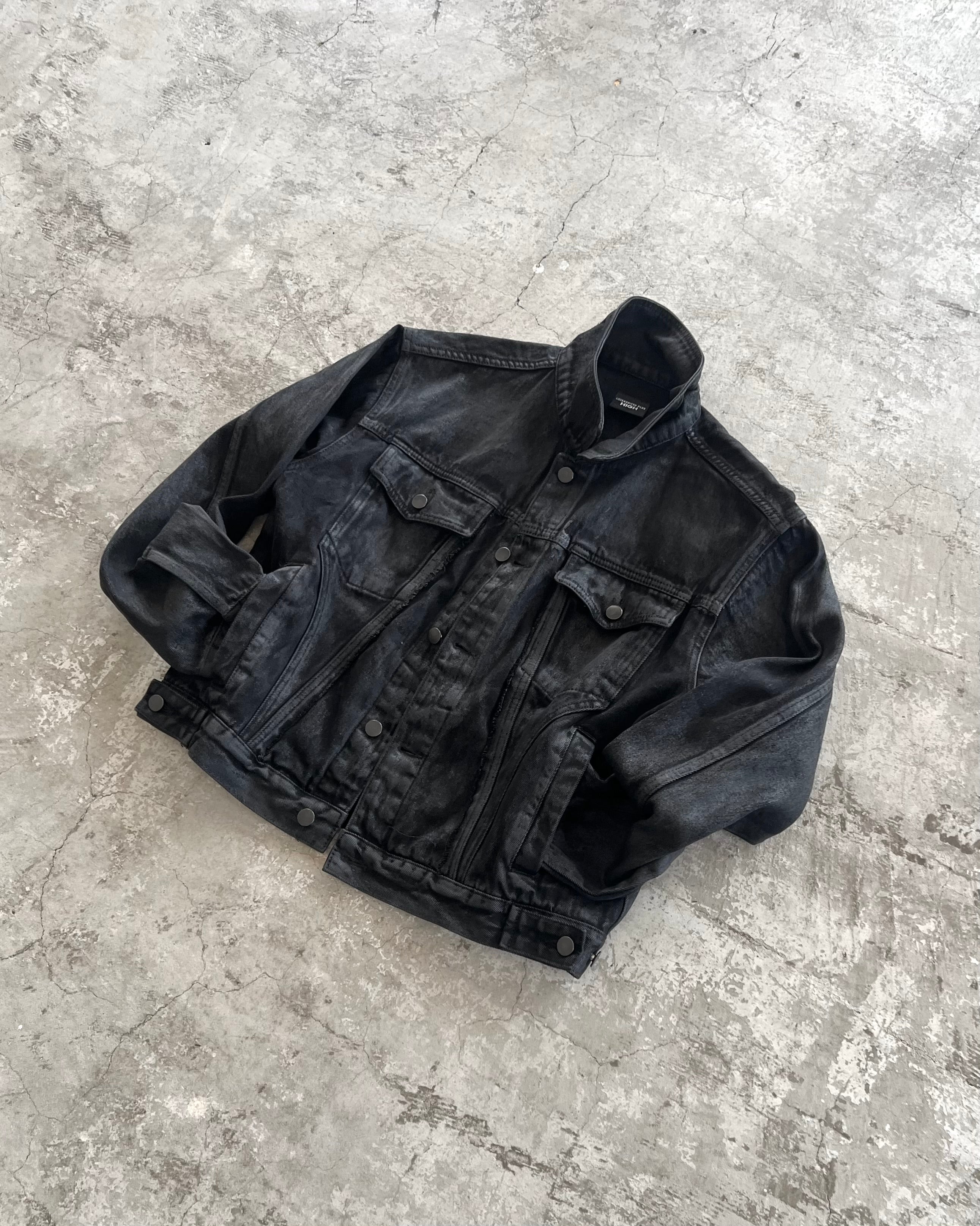 【CHIKASHITSU PLUS HIGH】Washed coating denim jacket