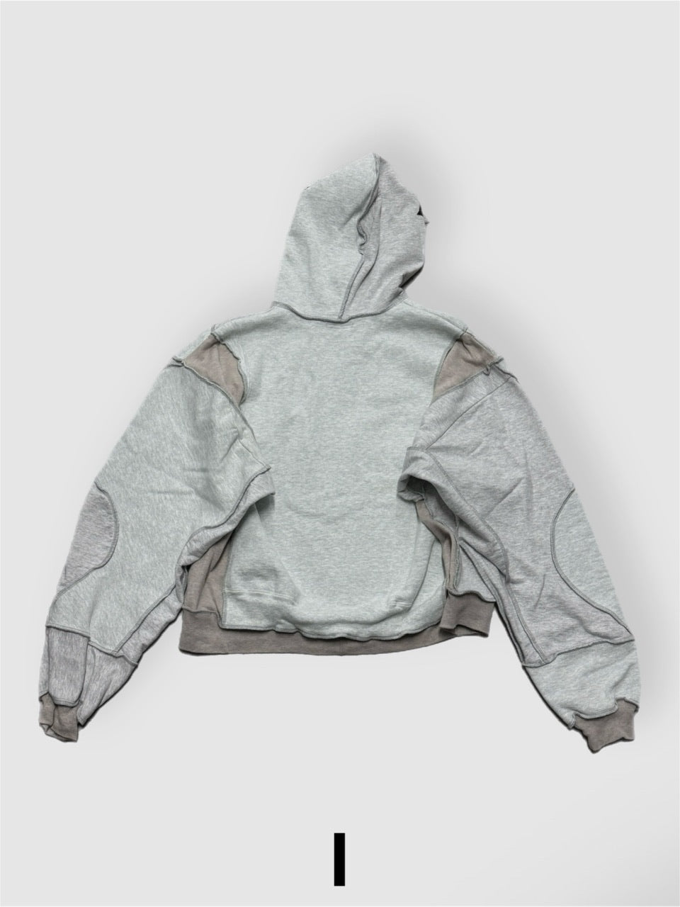 【Re +】double zip cutting switch hoodie (gray)