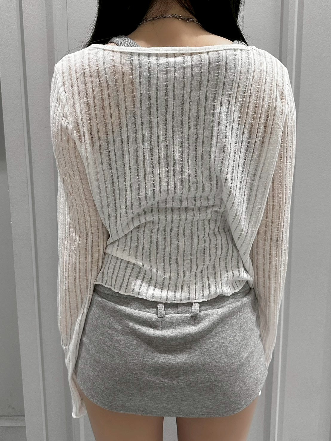 受注制【nmtc+】Sheer Bolero Cardigan (3color)