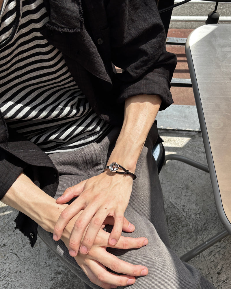 【youll】vintage leather button bracelet