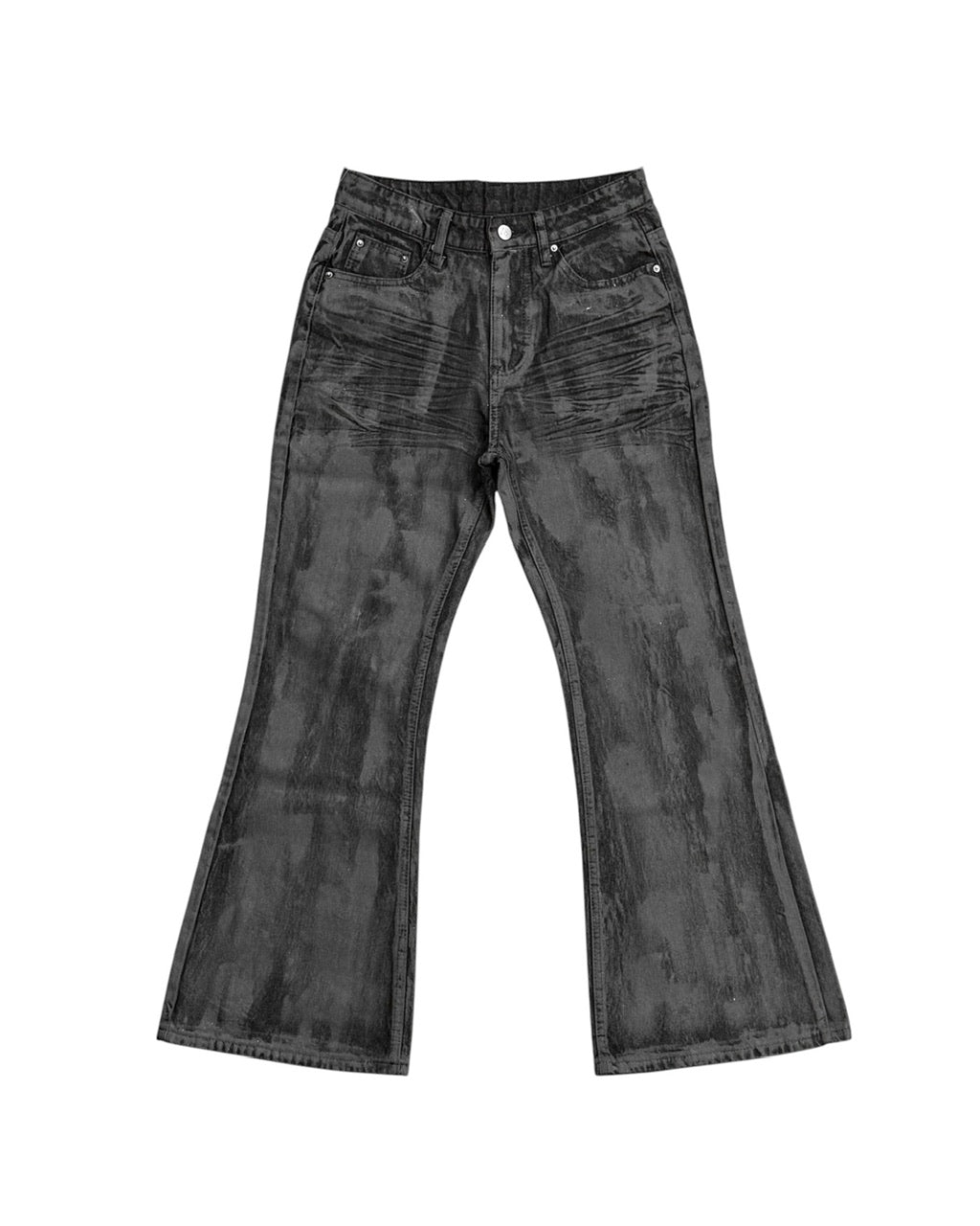 国際配送【Never mind the XU】vintage waxed flare denim pants