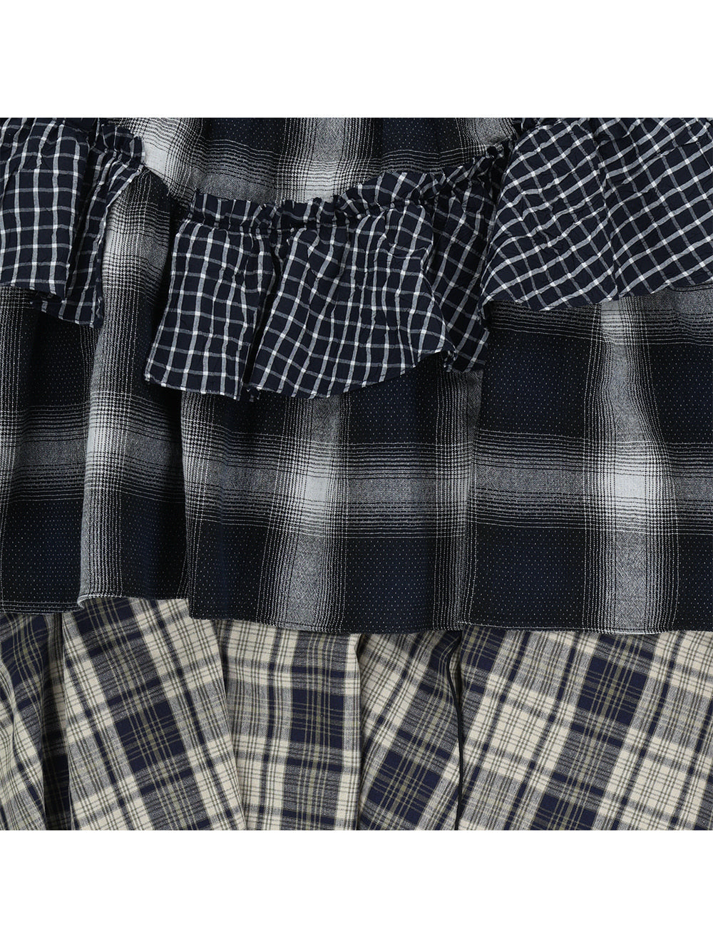 6/8 21:00発売【TUOMIO】MIXED TIERED SKIRT