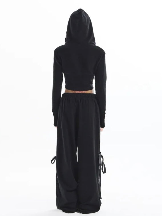 【KAIYA】tie me up hoodie zip-up