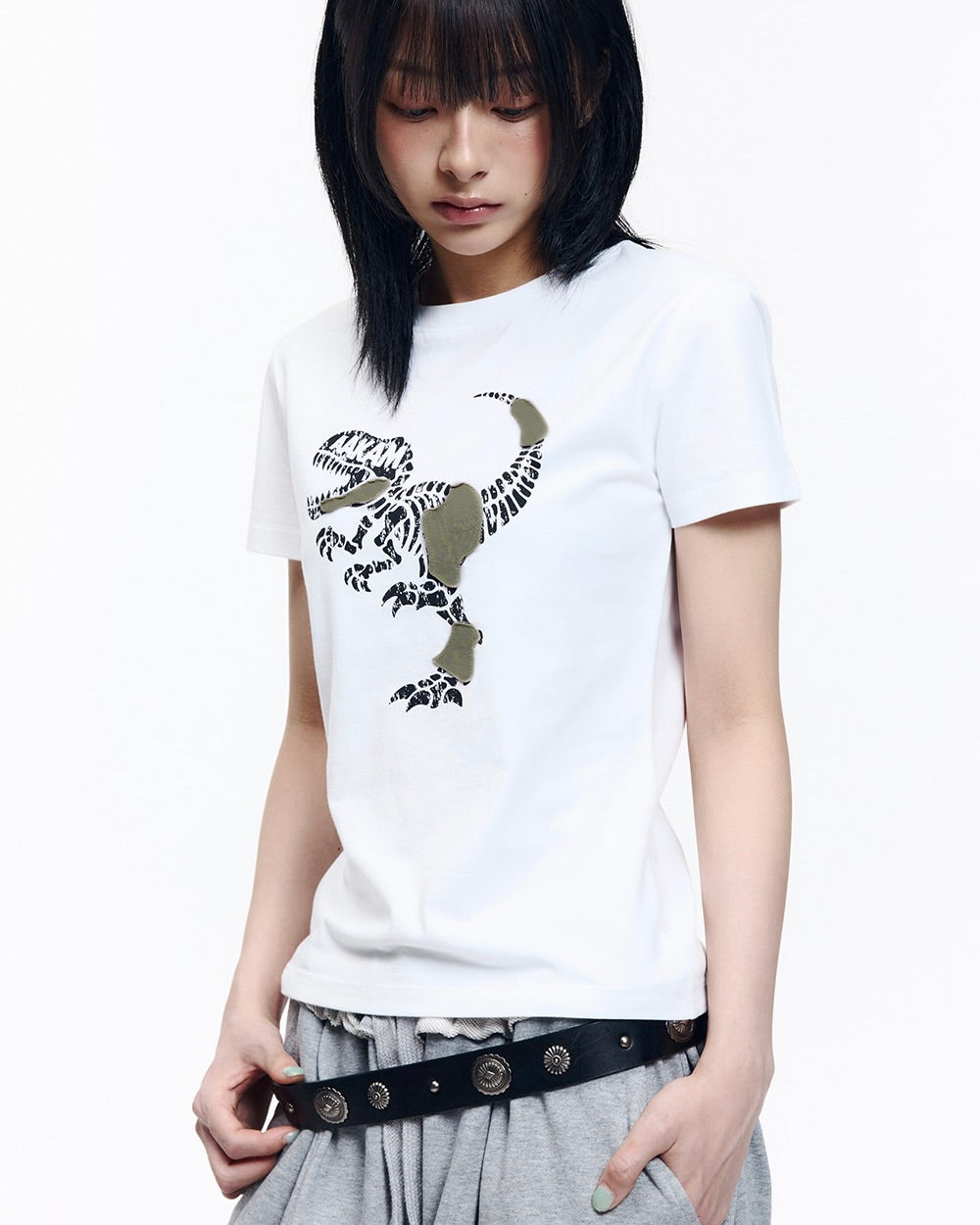 【AAKAM】Dino Patch Half Top