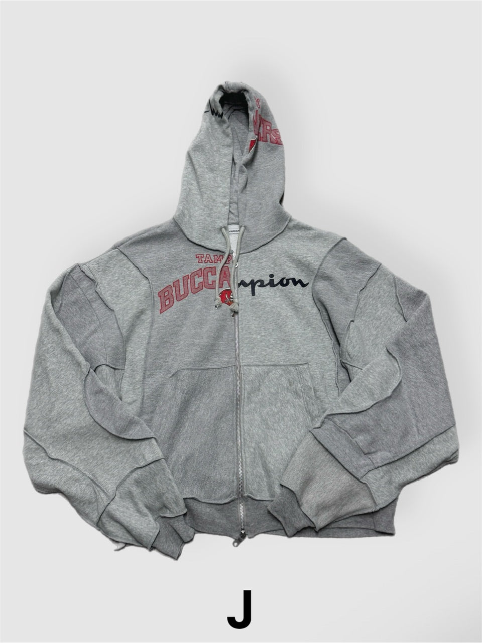 【Re +】double zip cutting switch hoodie (gray)