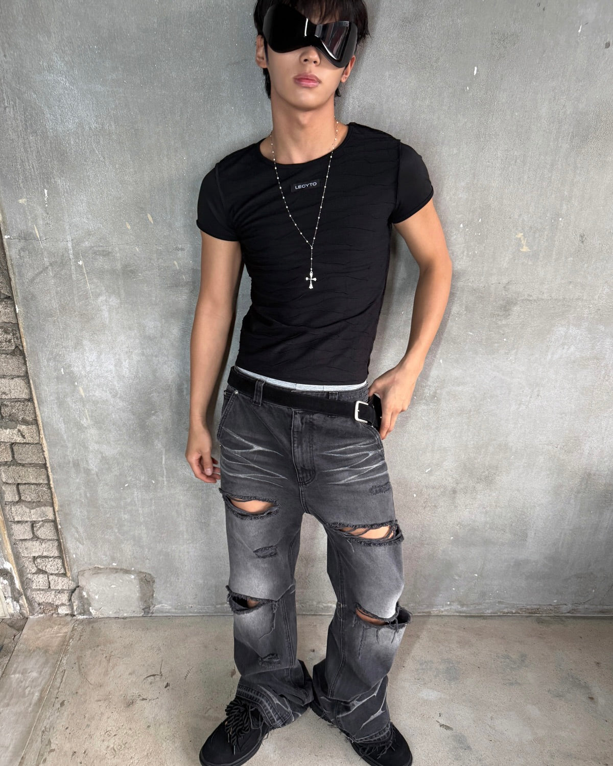 【LECYTO】Wave Relief T-Shirt