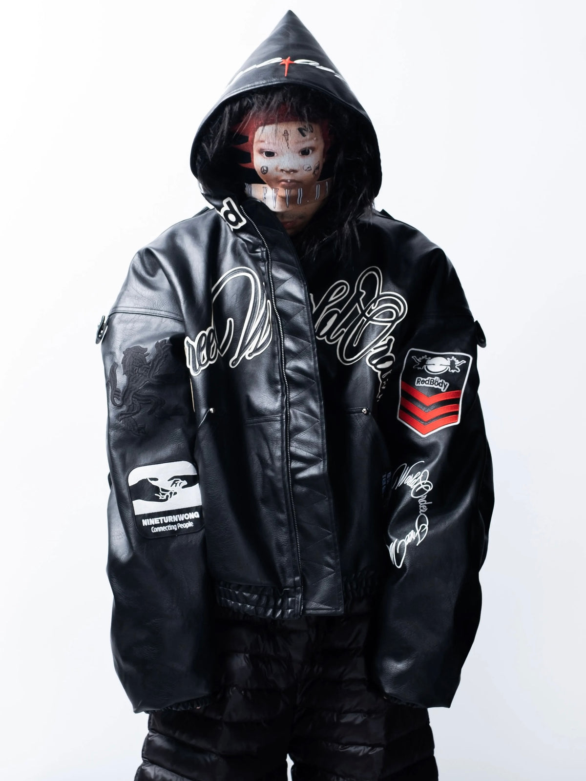 【F.V.V.O】Embroidered Hooded Bomber Jacket