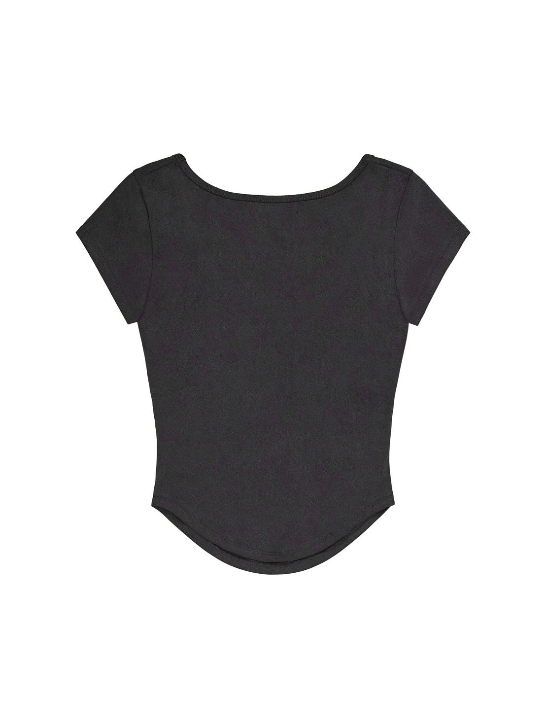 【EYEER】Hotfix Logo Shirring Short Sleeve Top