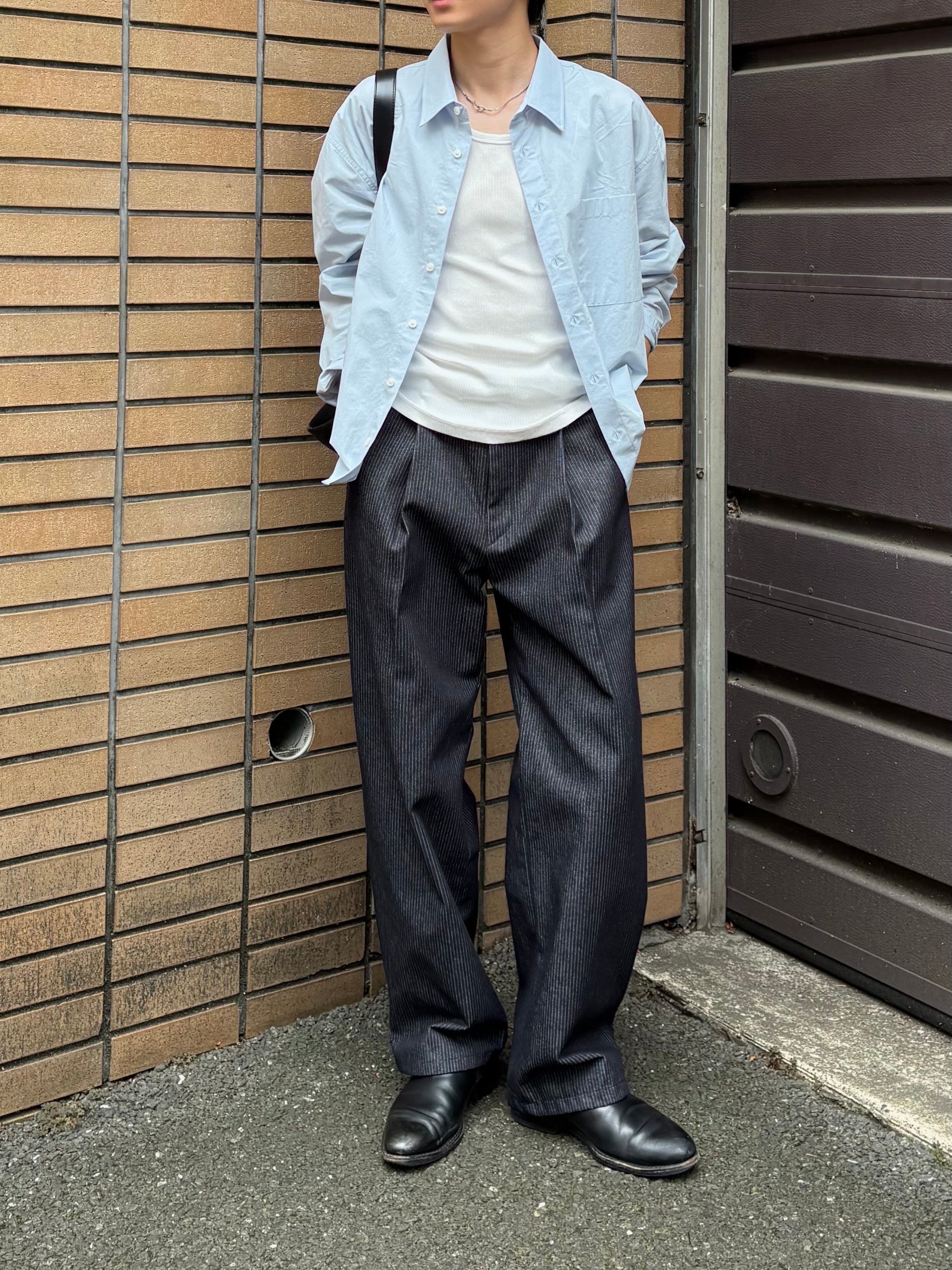 東京店WEB限定受注制【Chikashitsu +】soft touch cropped shirt (3color)