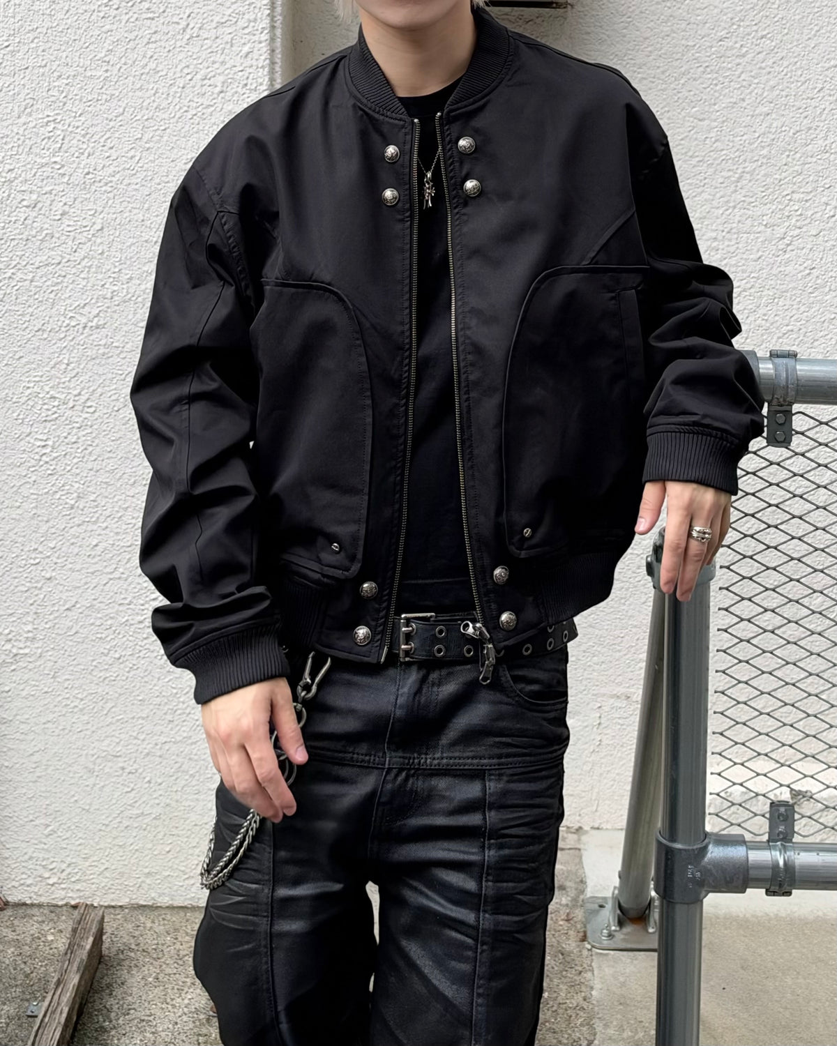 大阪店WEB限定受注制【Chikashitsu +】cropped heavy nylon MA-1 (2color)