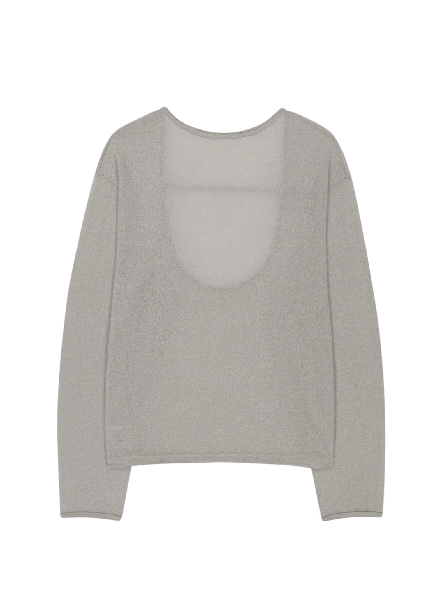 【OJOS】Raw Cut U-Neck Knit Top