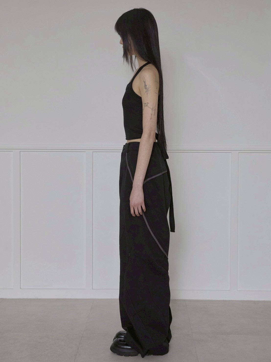 6/22 21:00発売【FLAREUP】Asymmetrical Wide Pants
