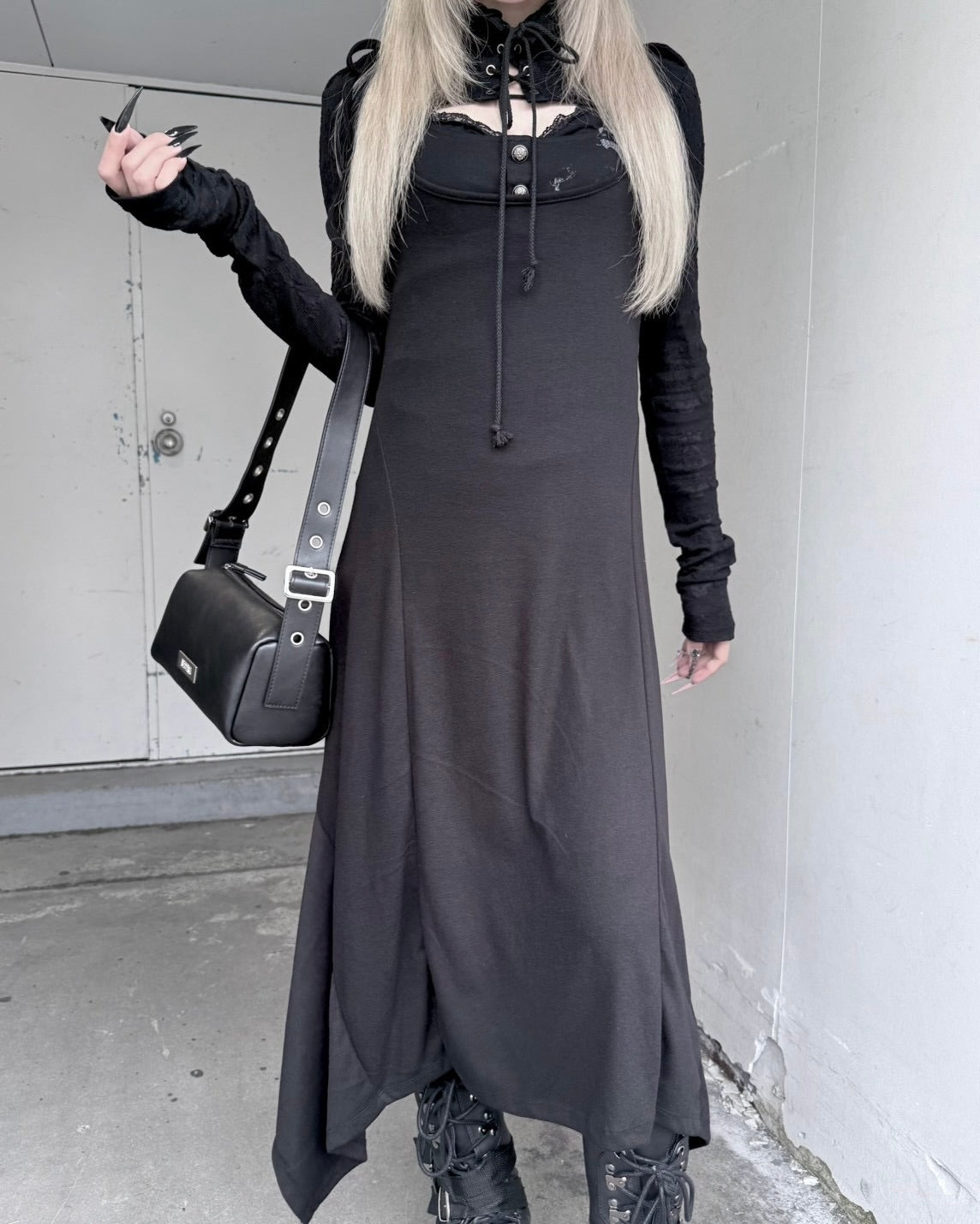 受注制【nmtc+】Curve Layered Long Skirt (2color)