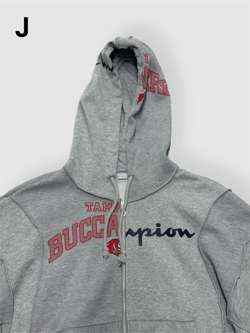 【Re +】double zip cutting switch hoodie (gray)