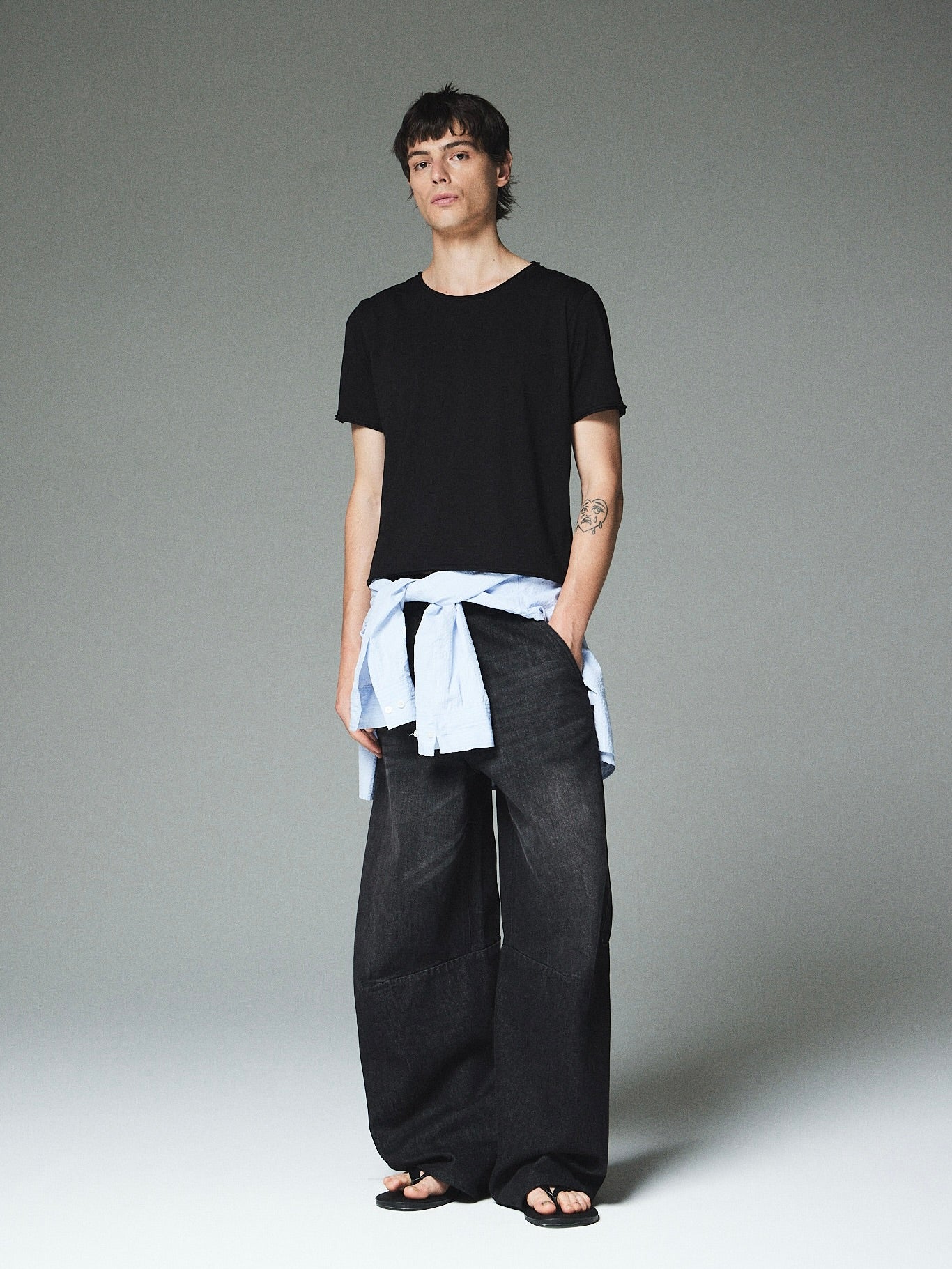 【CS】cut off pack tee (white/black）