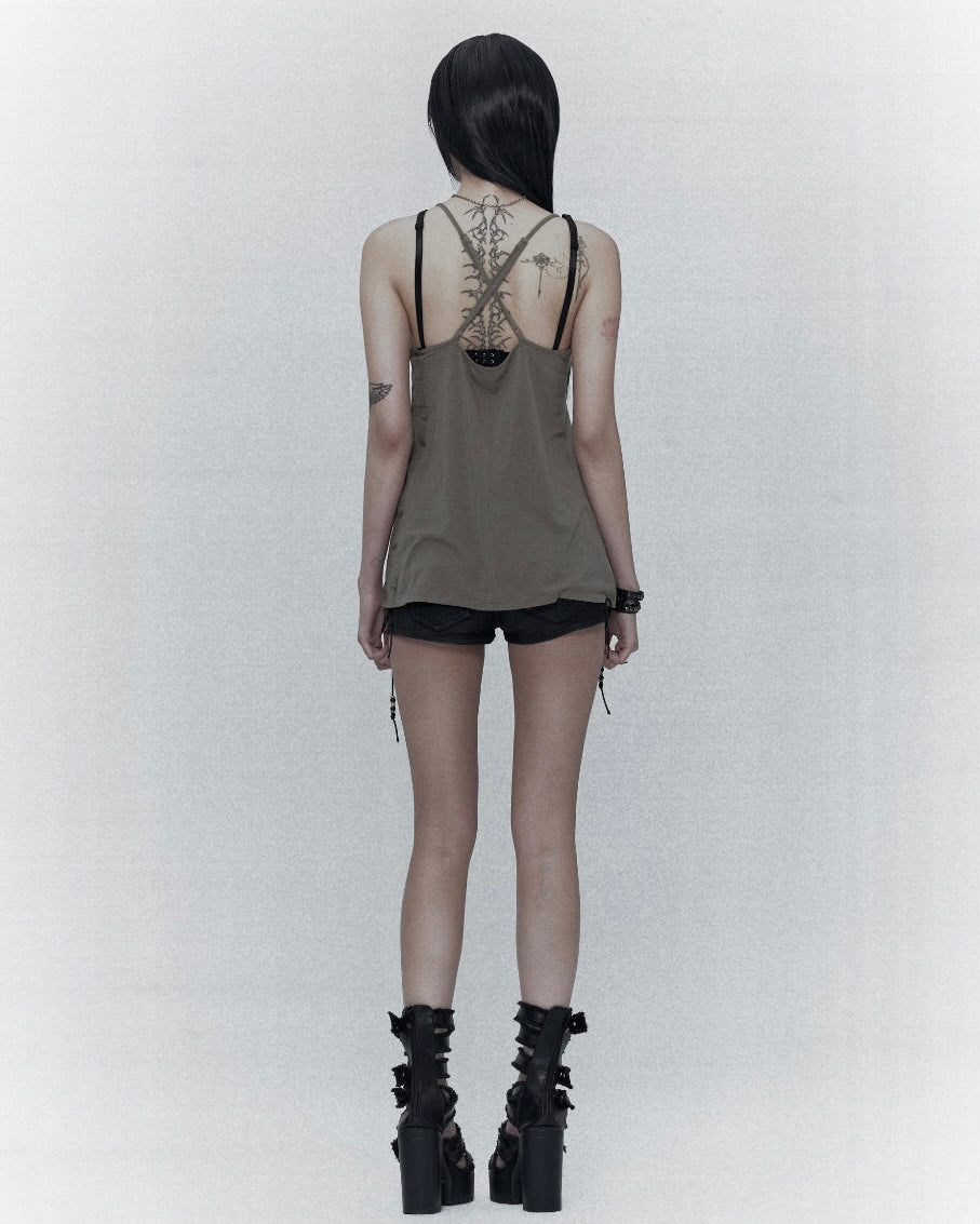 【bonienkiye】X-Strap Slip Tank
