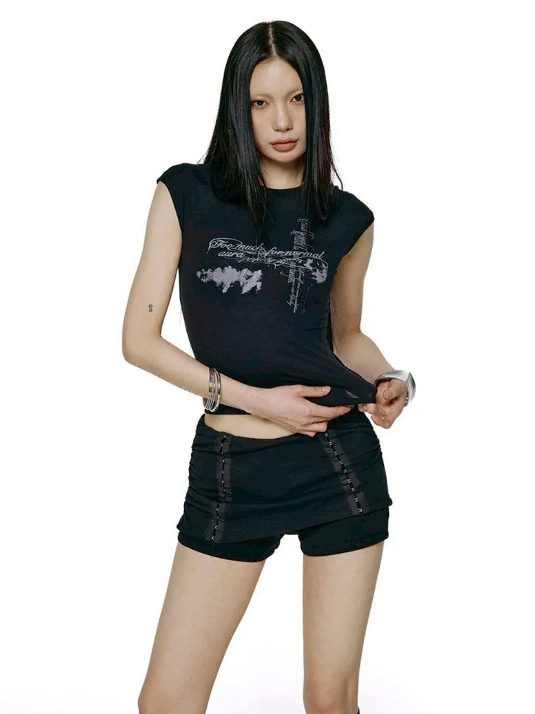 【ROCK CAKE】Aura Cap Sleeve Top
