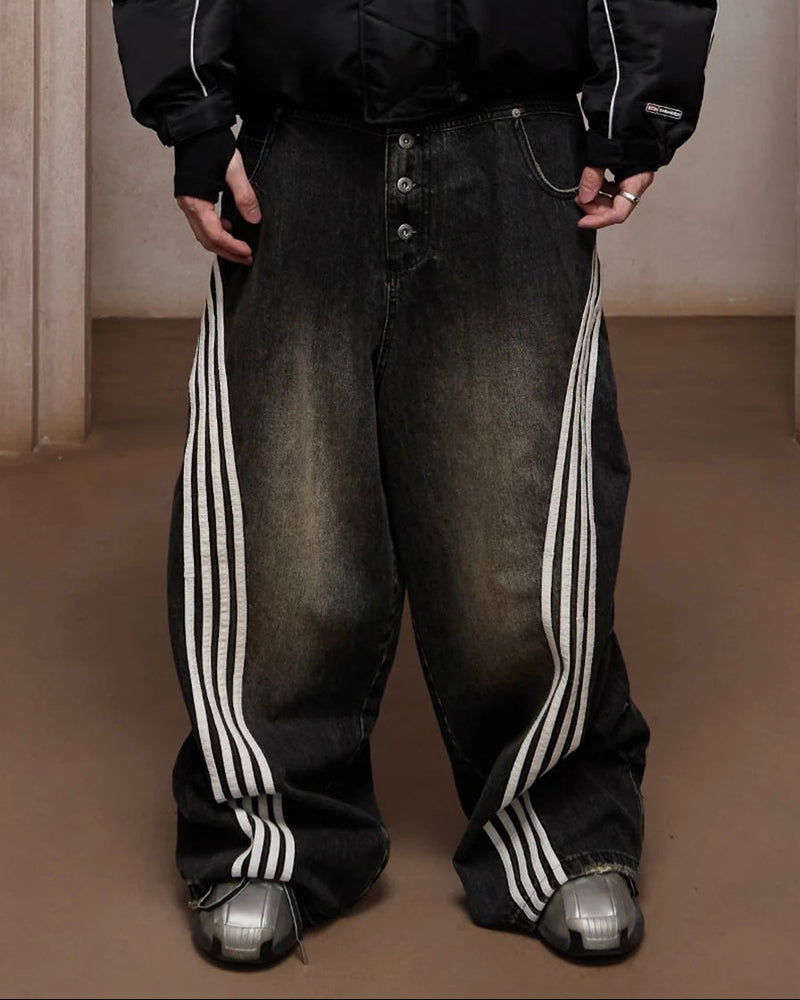 【DND4DES】Sport Pleated Washed Denim Pants