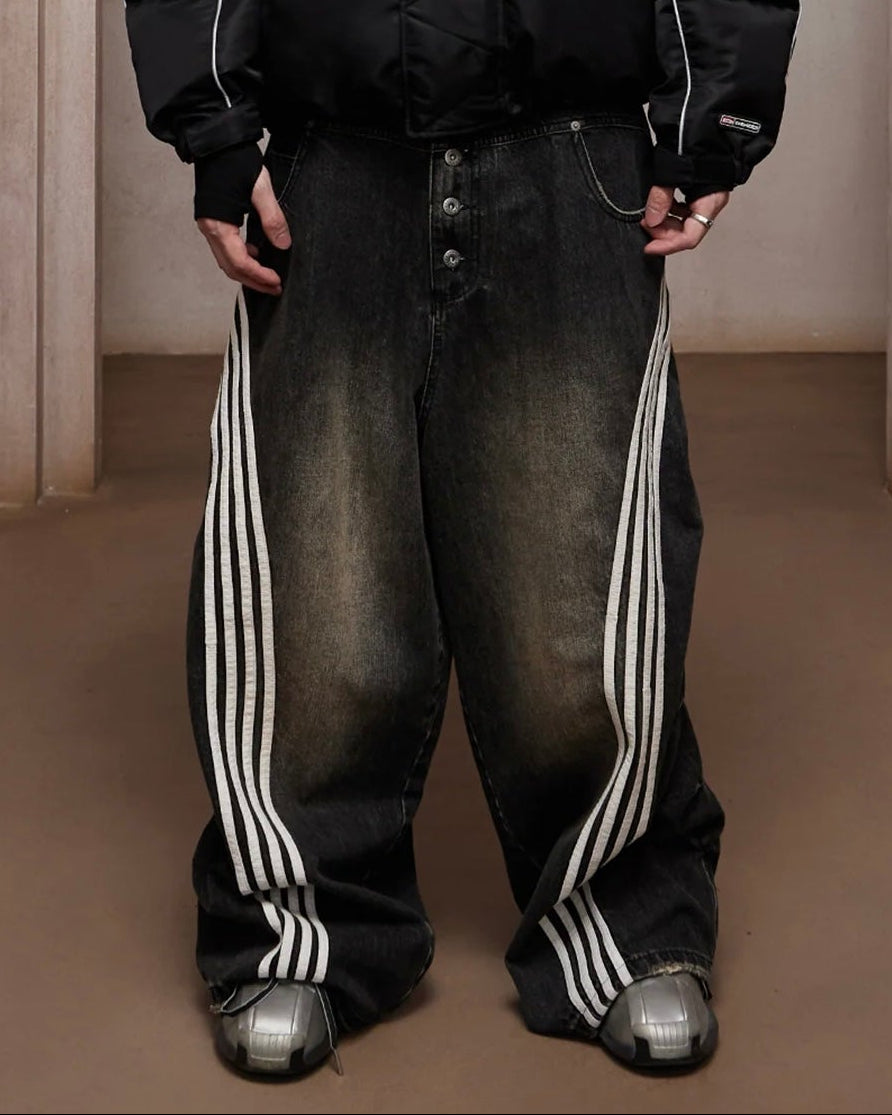 【DND4DES】Sport Pleated Washed Denim Pants