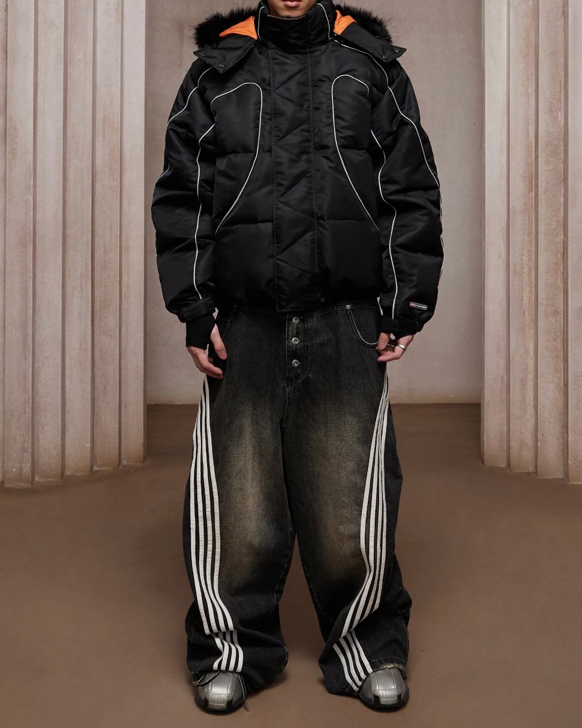 【DND4DES】Sport Pleated Washed Denim Pants