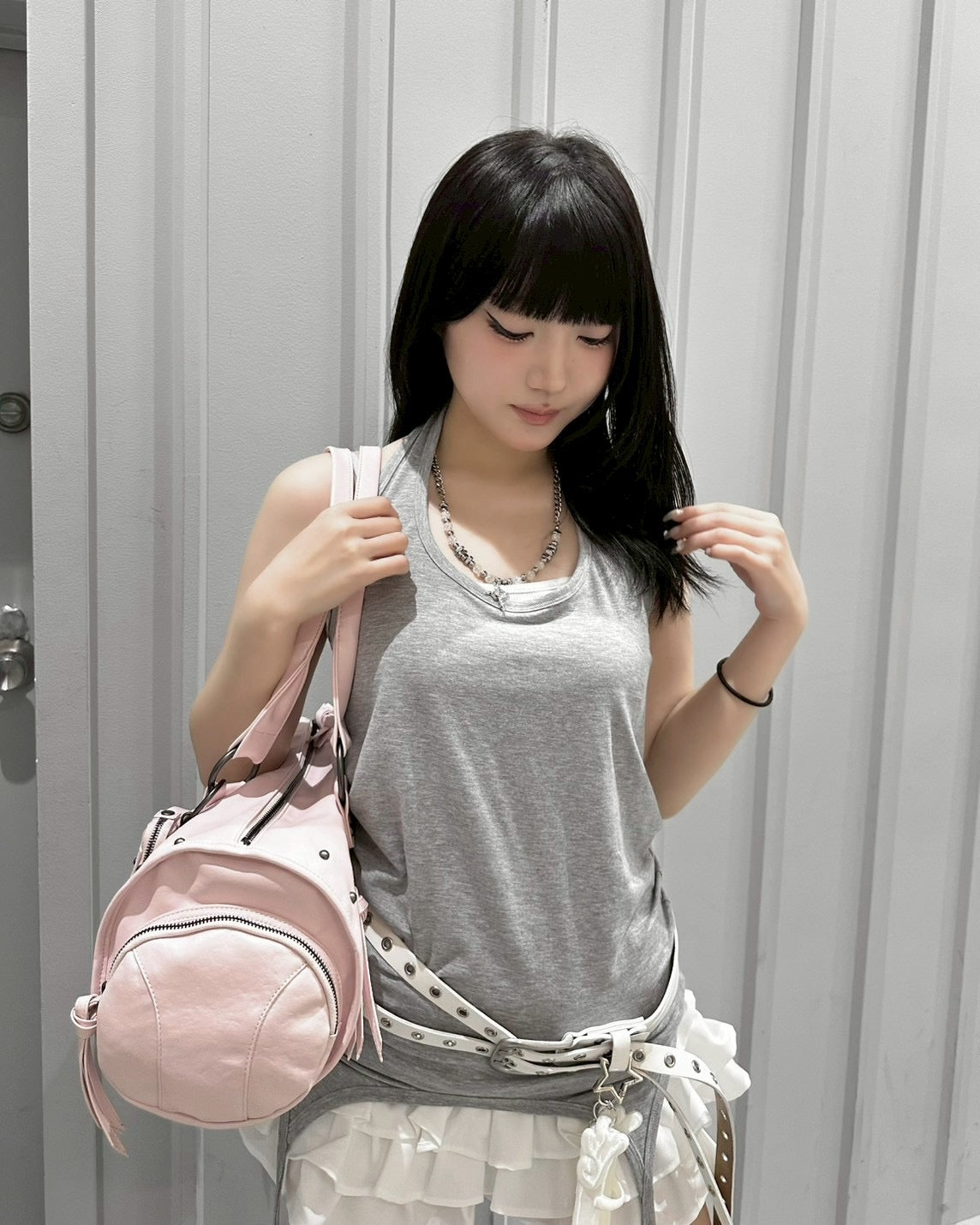 受注制【nmtc+】Layered Halter Strap Tank Dress (3color)