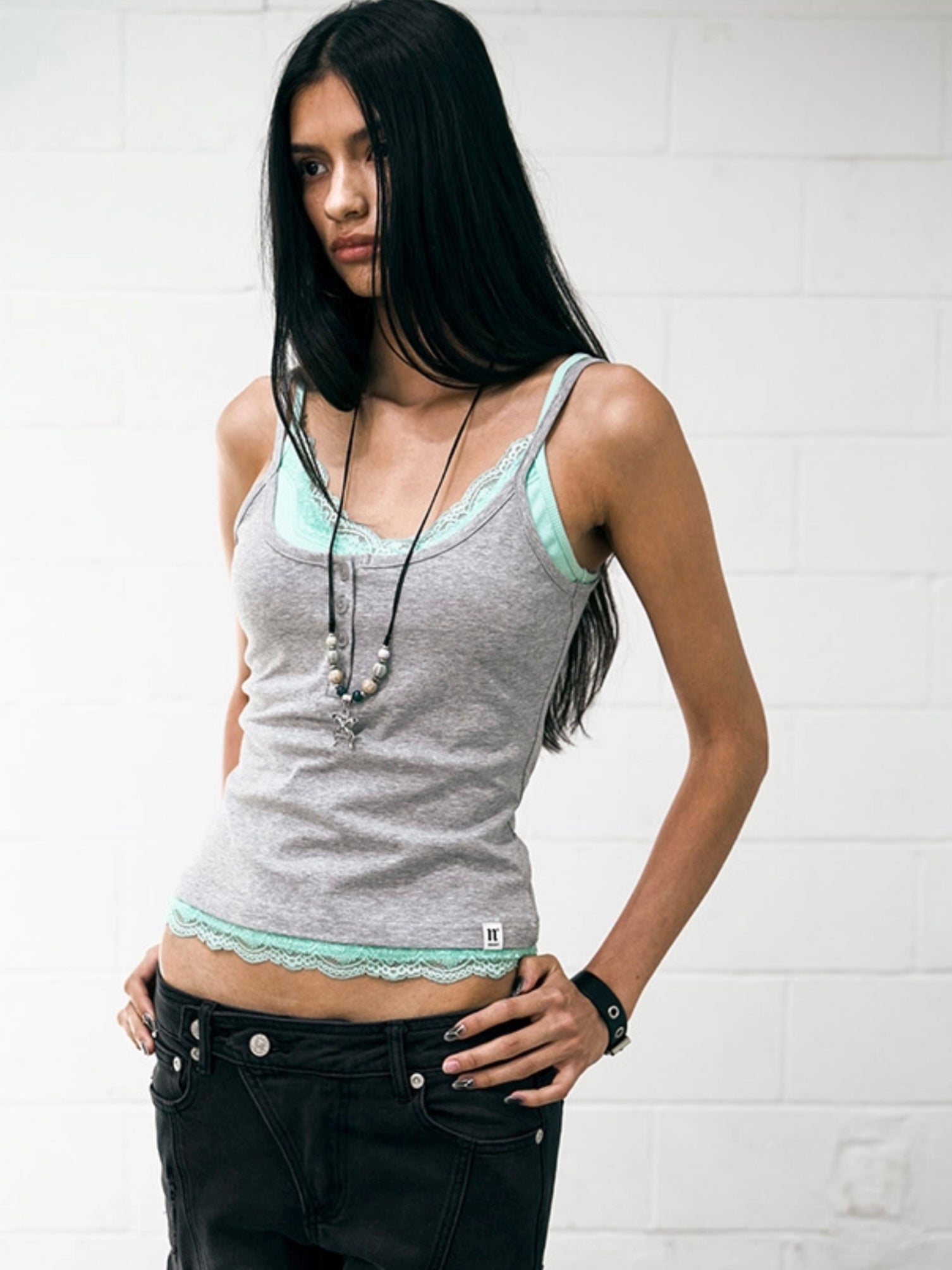 6/6 20:00発売【NOT KNOWING】Lace Layered Cami Set