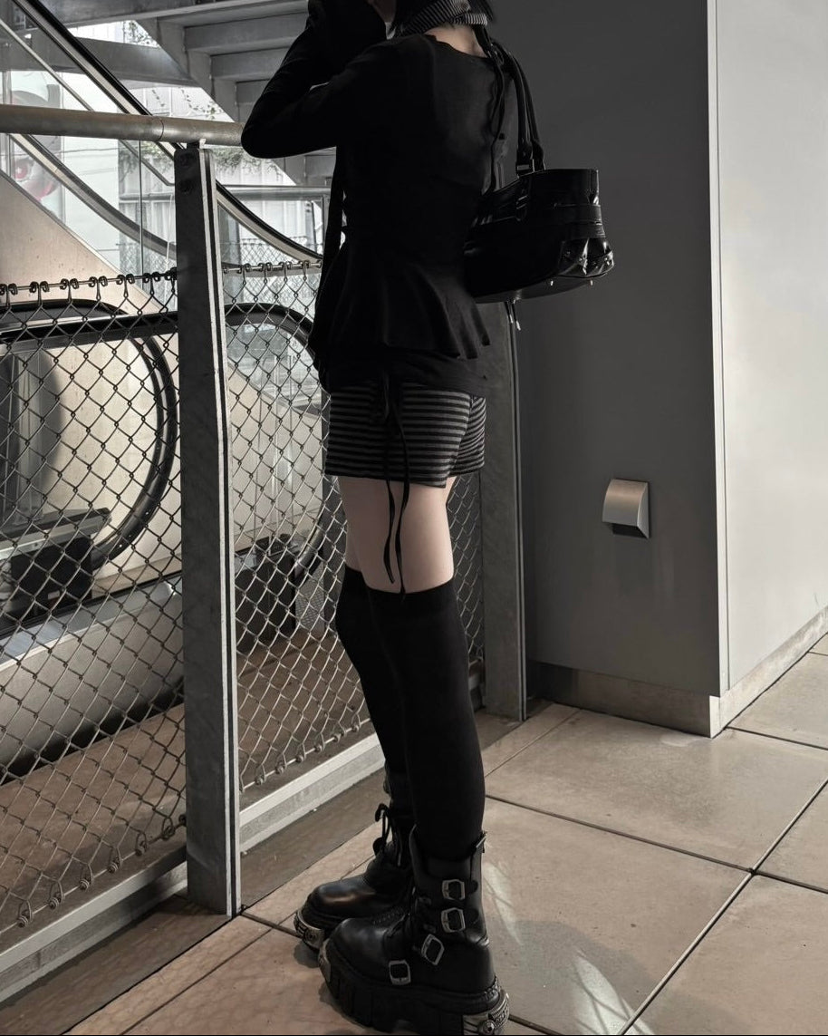 受注制【nmtc+】Draped Peplum Wrap Top (2color)