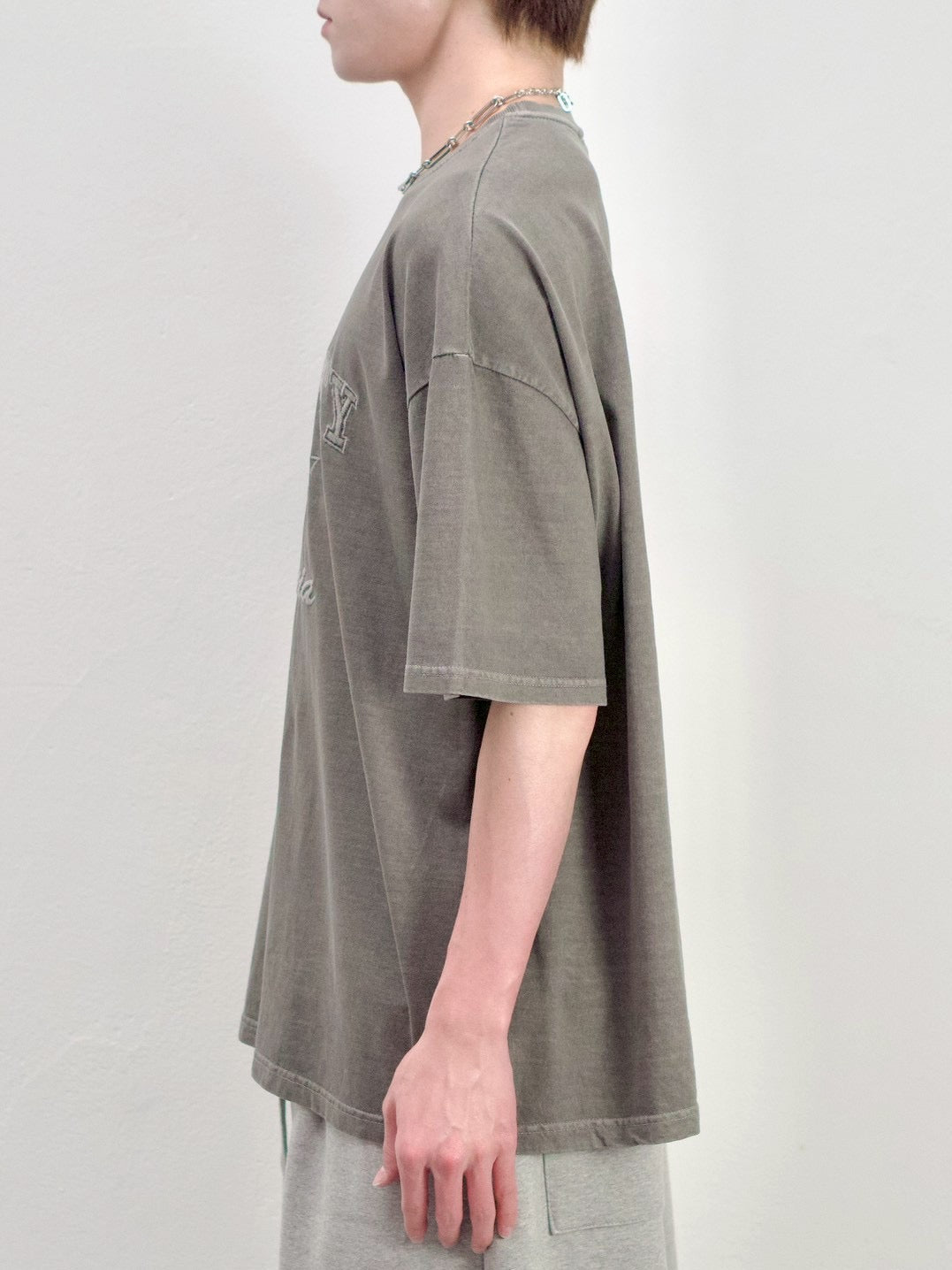 受注制【Chikashitsu +】pigment university t-shirt (3color)