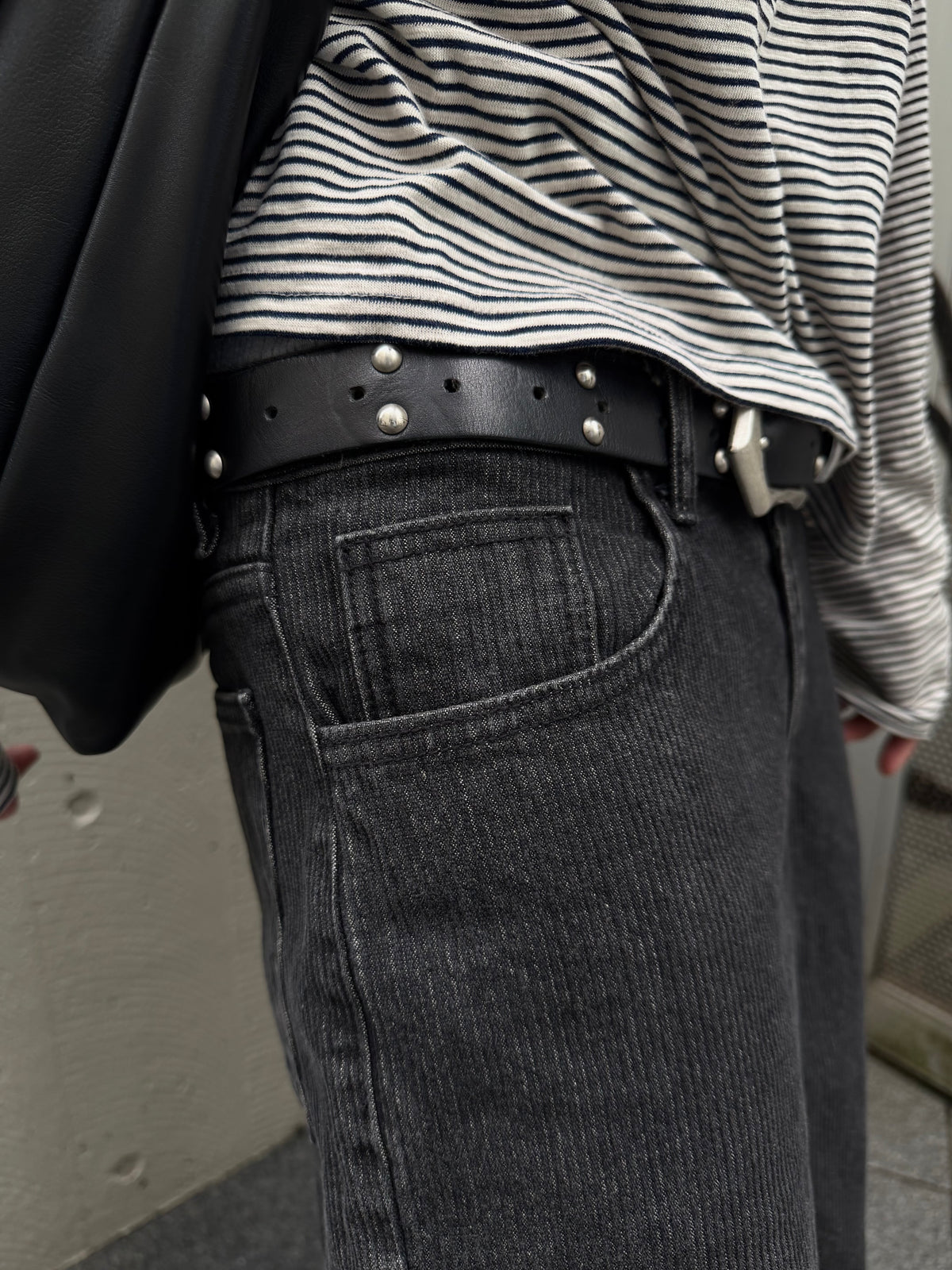 東京店WEB限定受注制【Chikashitsu +】shadow stripe denim pants (2color)