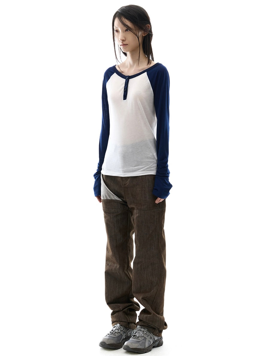 【OJOS】Metal Denim Pants