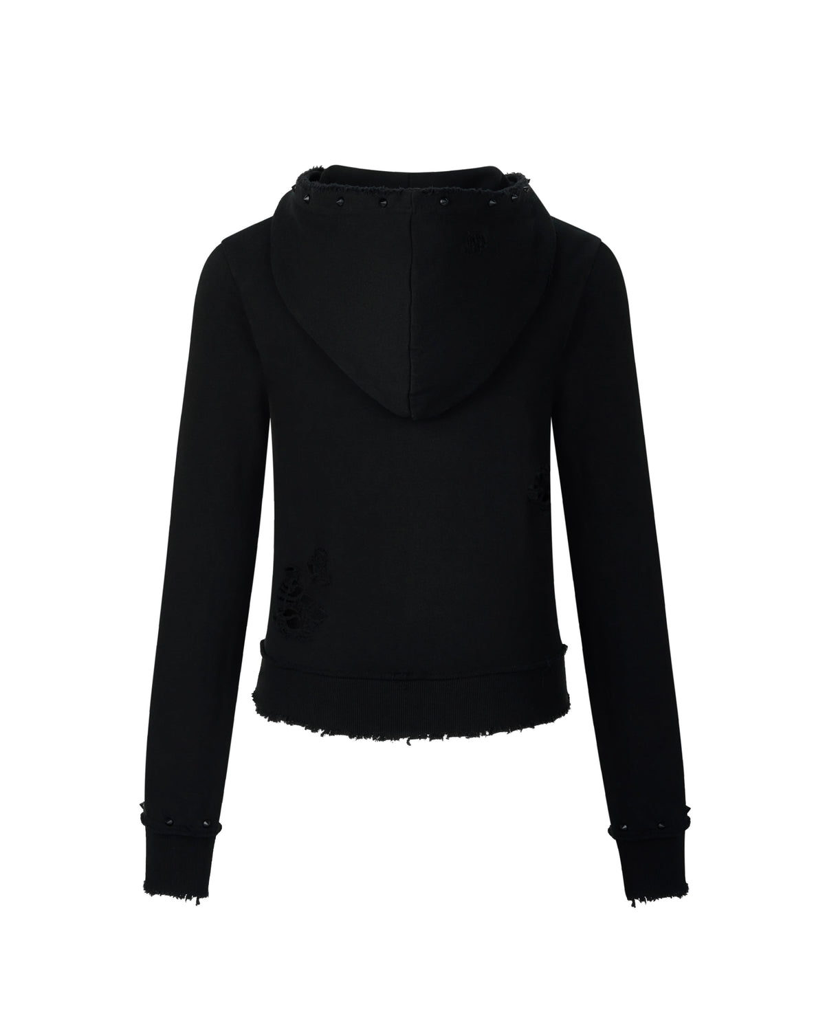 【LECYTO】Destroyed Spike Zip-Up Hoodie