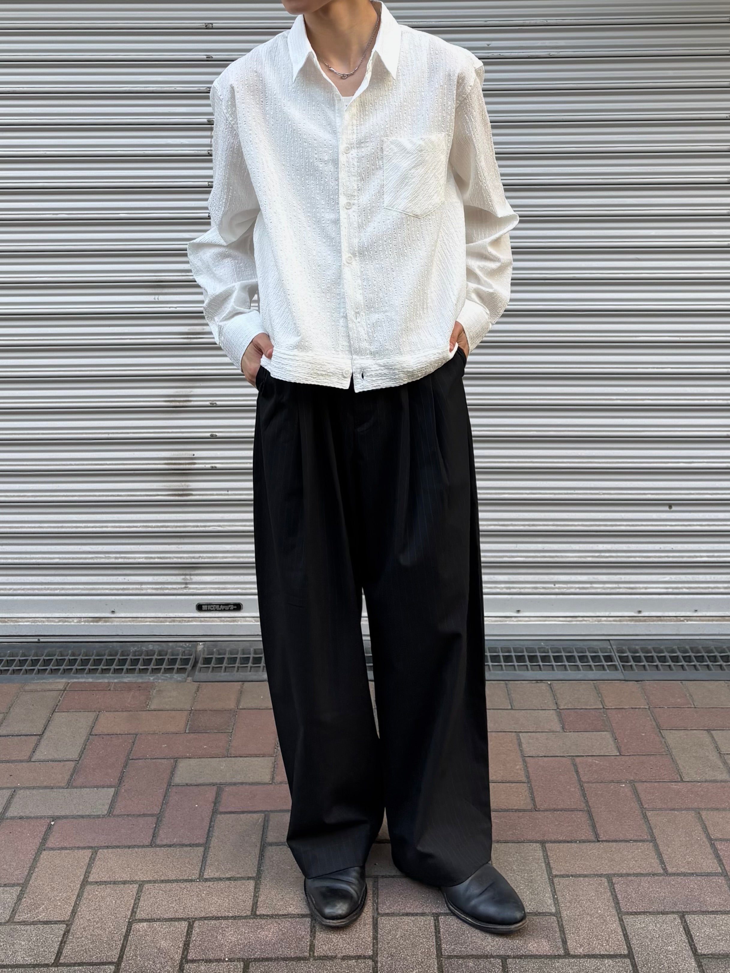 東京店WEB限定受注制【Chikashitsu +】seersucker relax check shirt (2color)