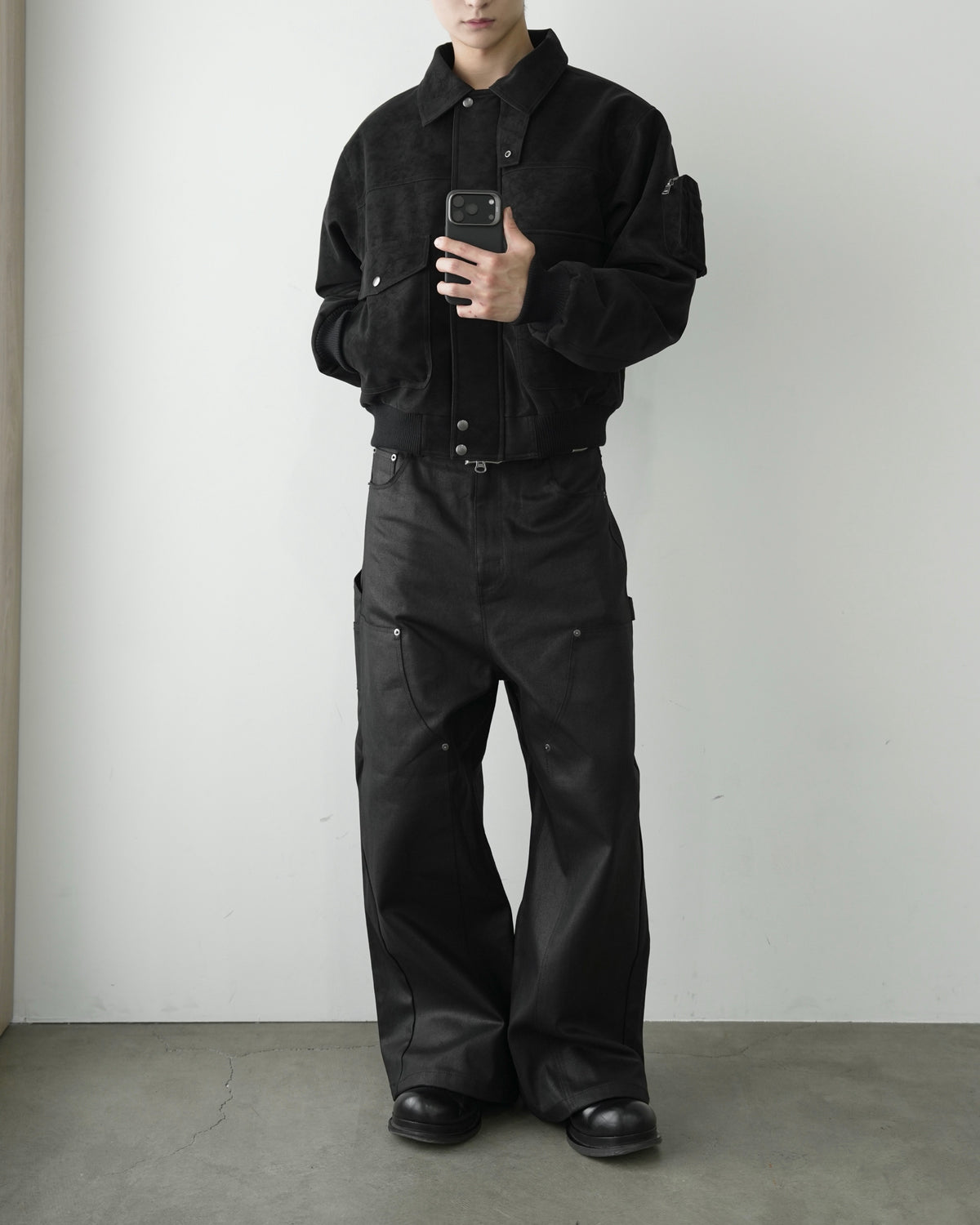 【CHIKASHITSU PLUS HIGH】Carbon coated double knee pants