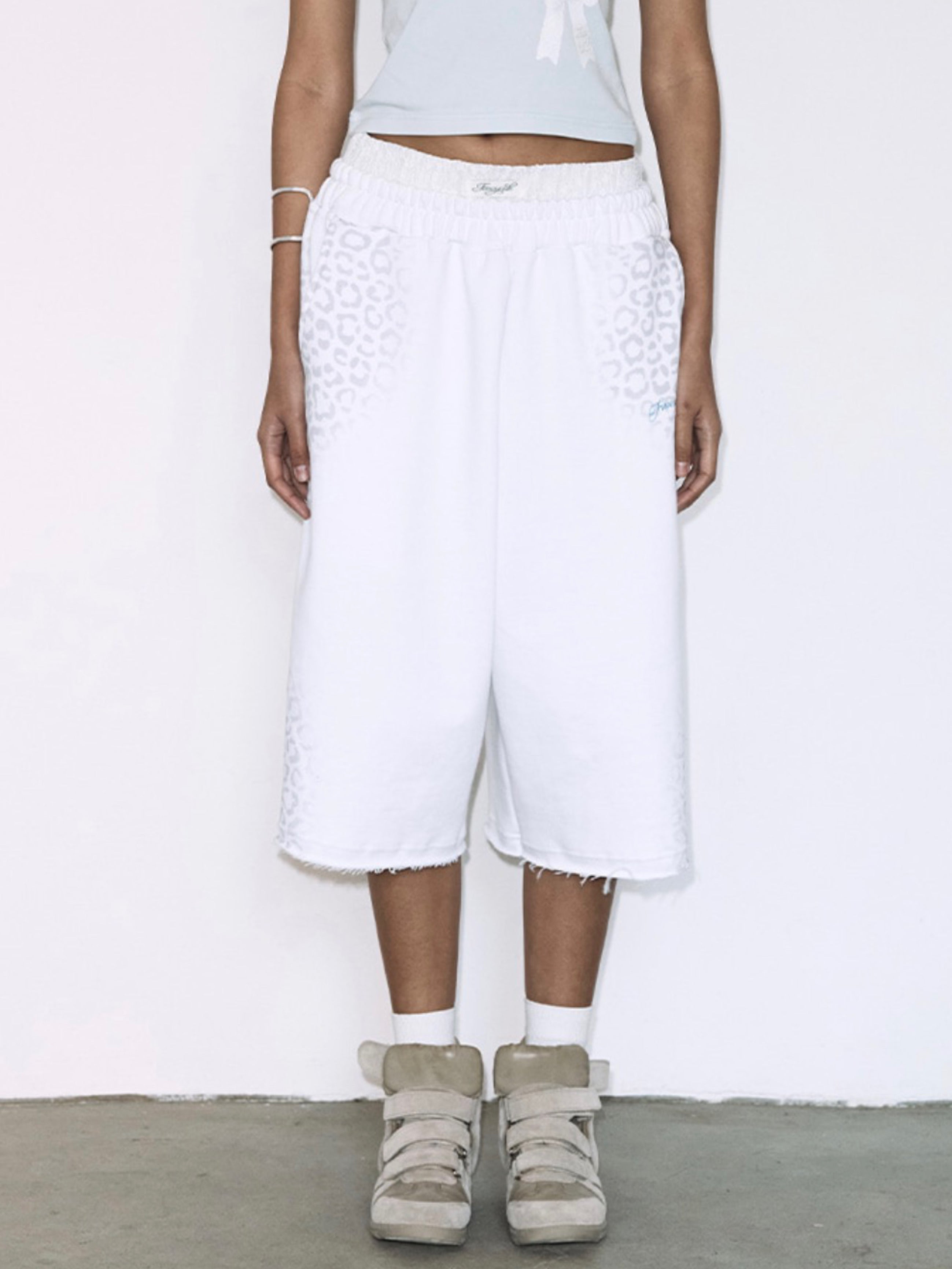 【FANCY CLUB】LEOPARD SAGGING BERMUDA PANTS