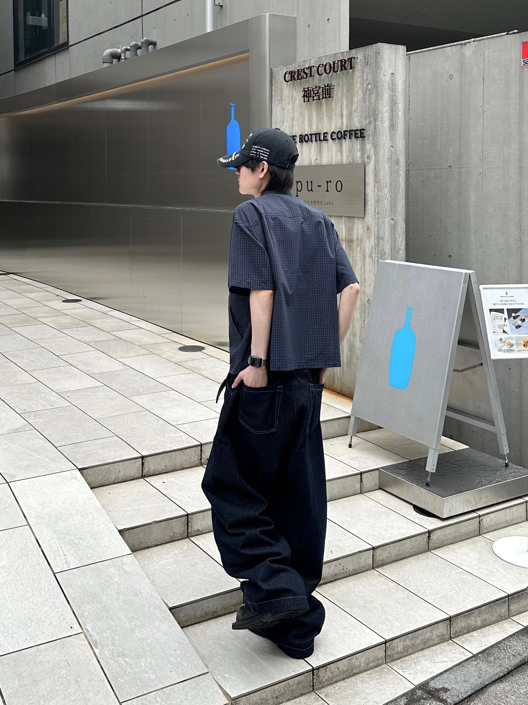 大阪店WEB限定受注制【Chikashitsu +】button fly ballon denim pants (2color)