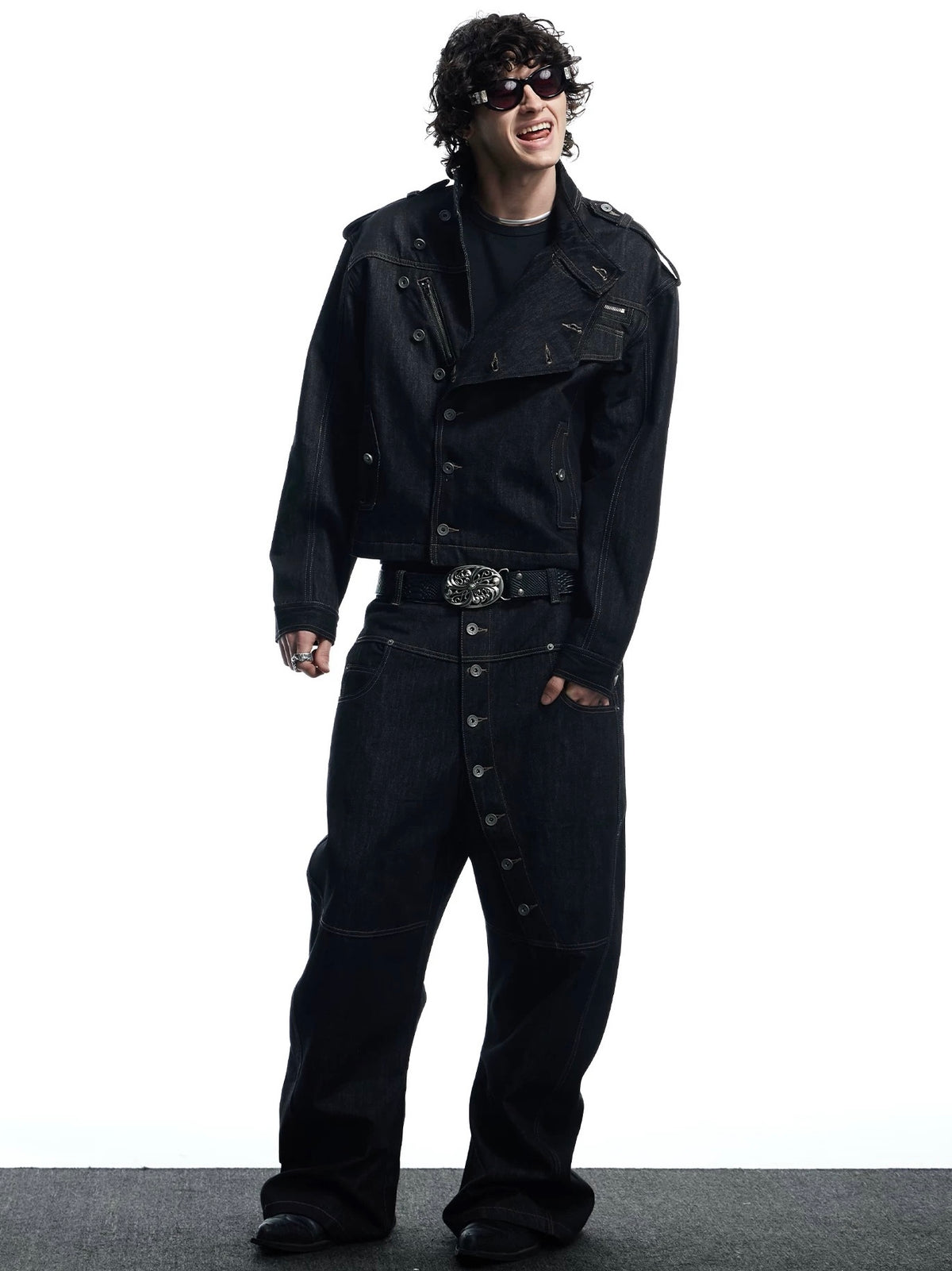 【DND4DES】Raw Denim Long Button Jacket