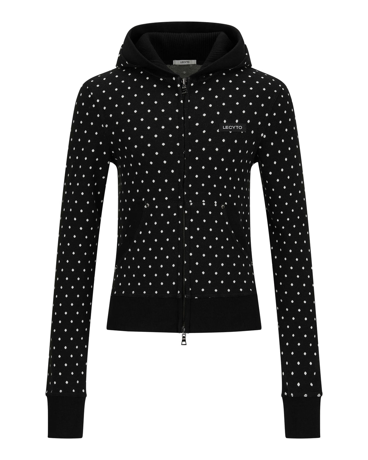 【LECYTO】Polka Dot Hoodie Zip-Up