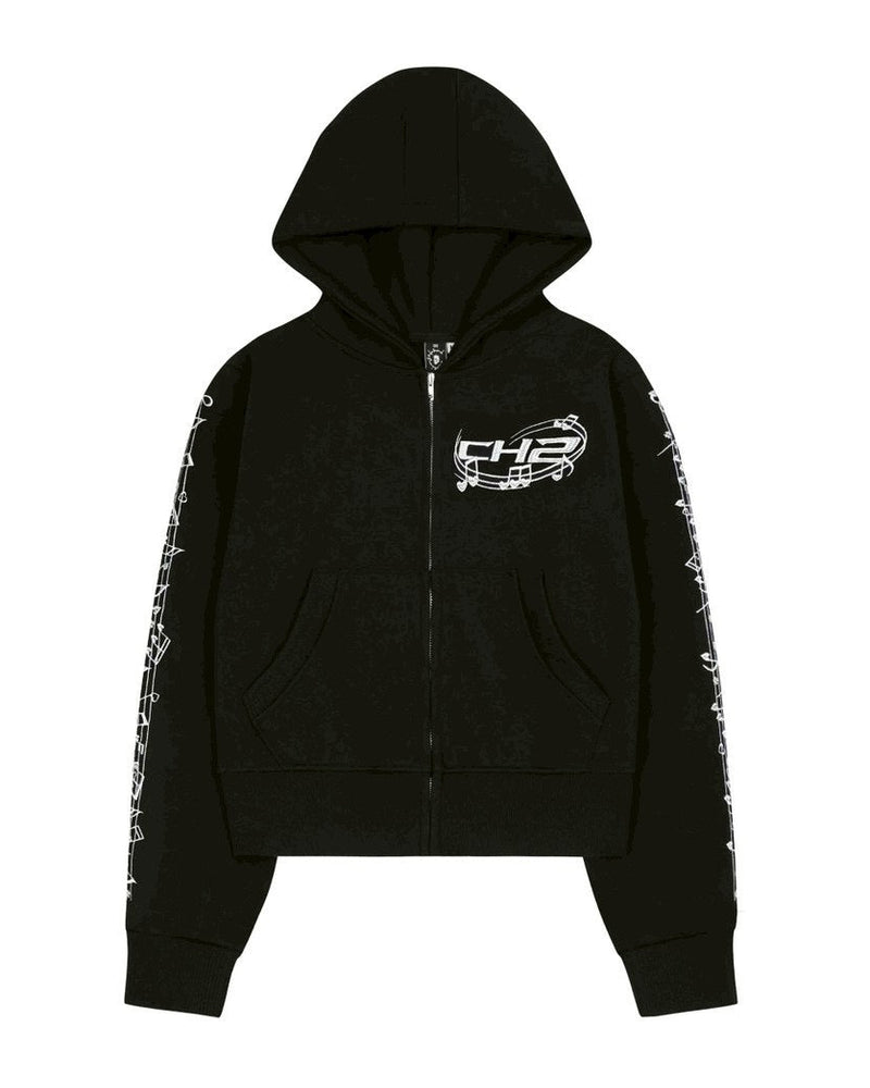 【CH2】MUSIC STRIPPED HOODIE ZIP UP