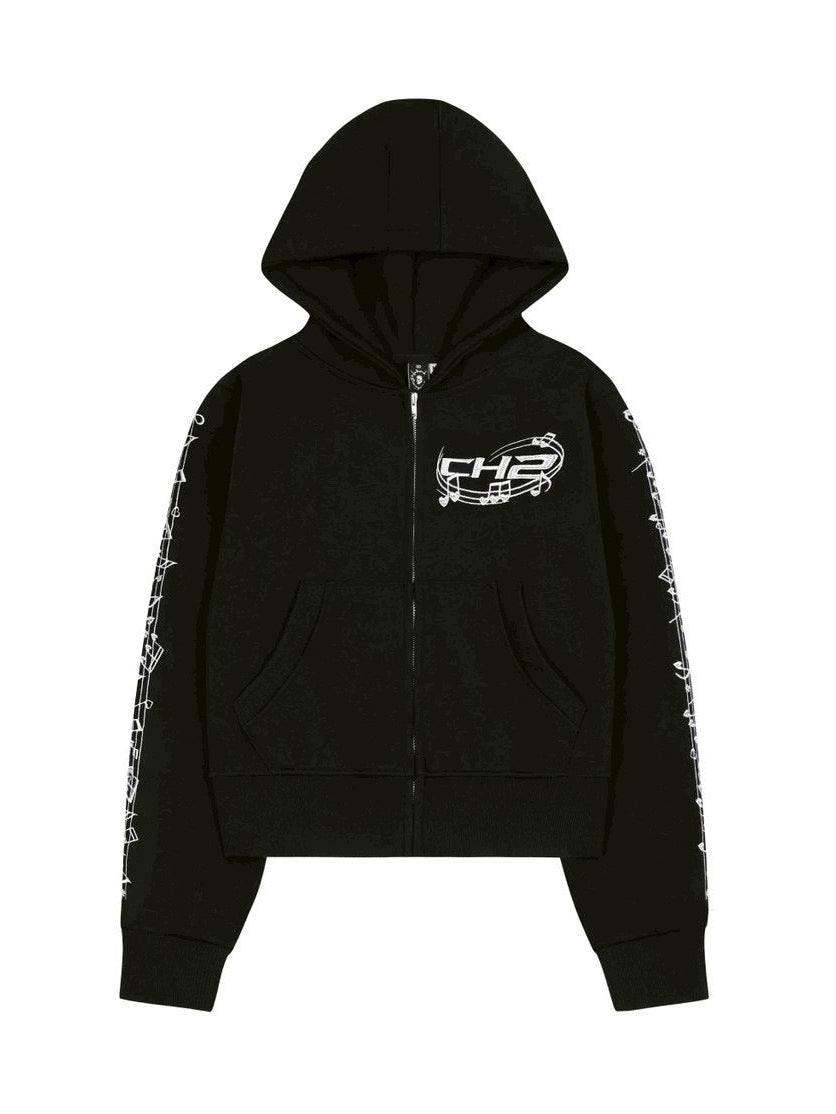 【CH2】MUSIC STRIPPED HOODIE ZIP UP