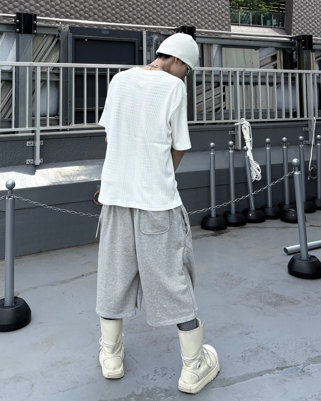 受注制【nmtc+】Ribbed Henley Neck Tee (3color)