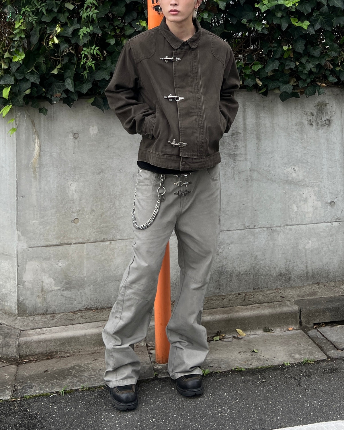 大阪店WEB限定受注制【Chikashitsu +】design hook cropped jacket (3color)