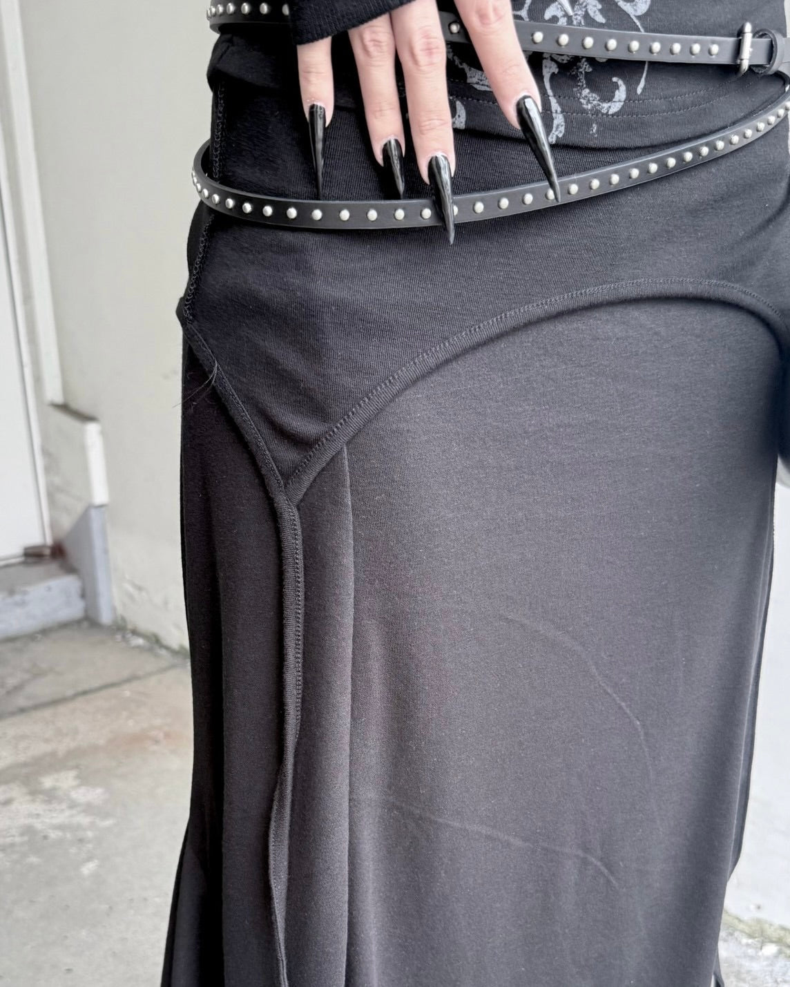 受注制【nmtc+】Curve Layered Long Skirt (2color)