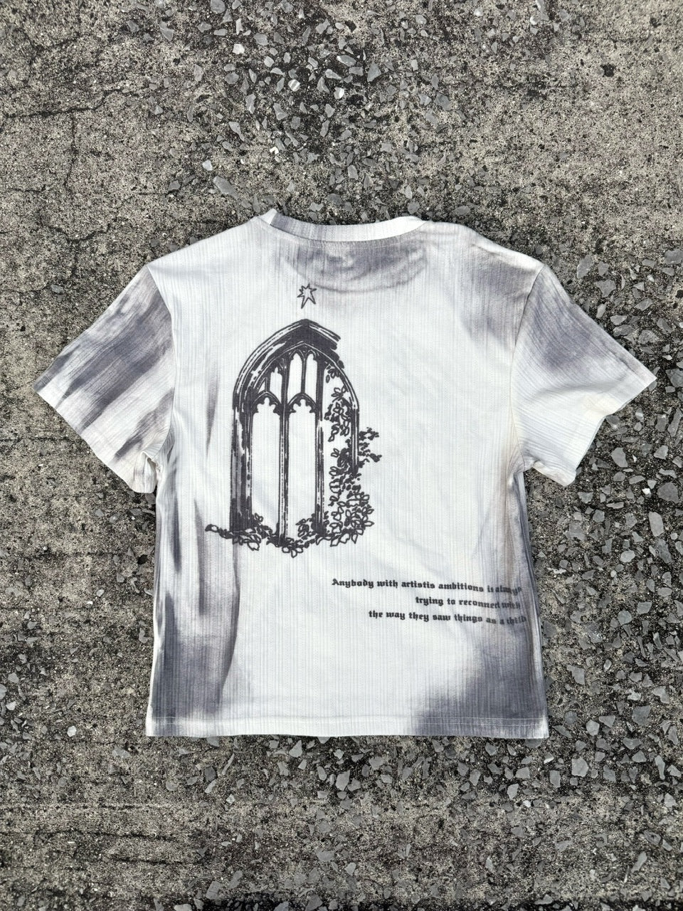 国際配送【RENOL】gradient graphic ribbed tee
