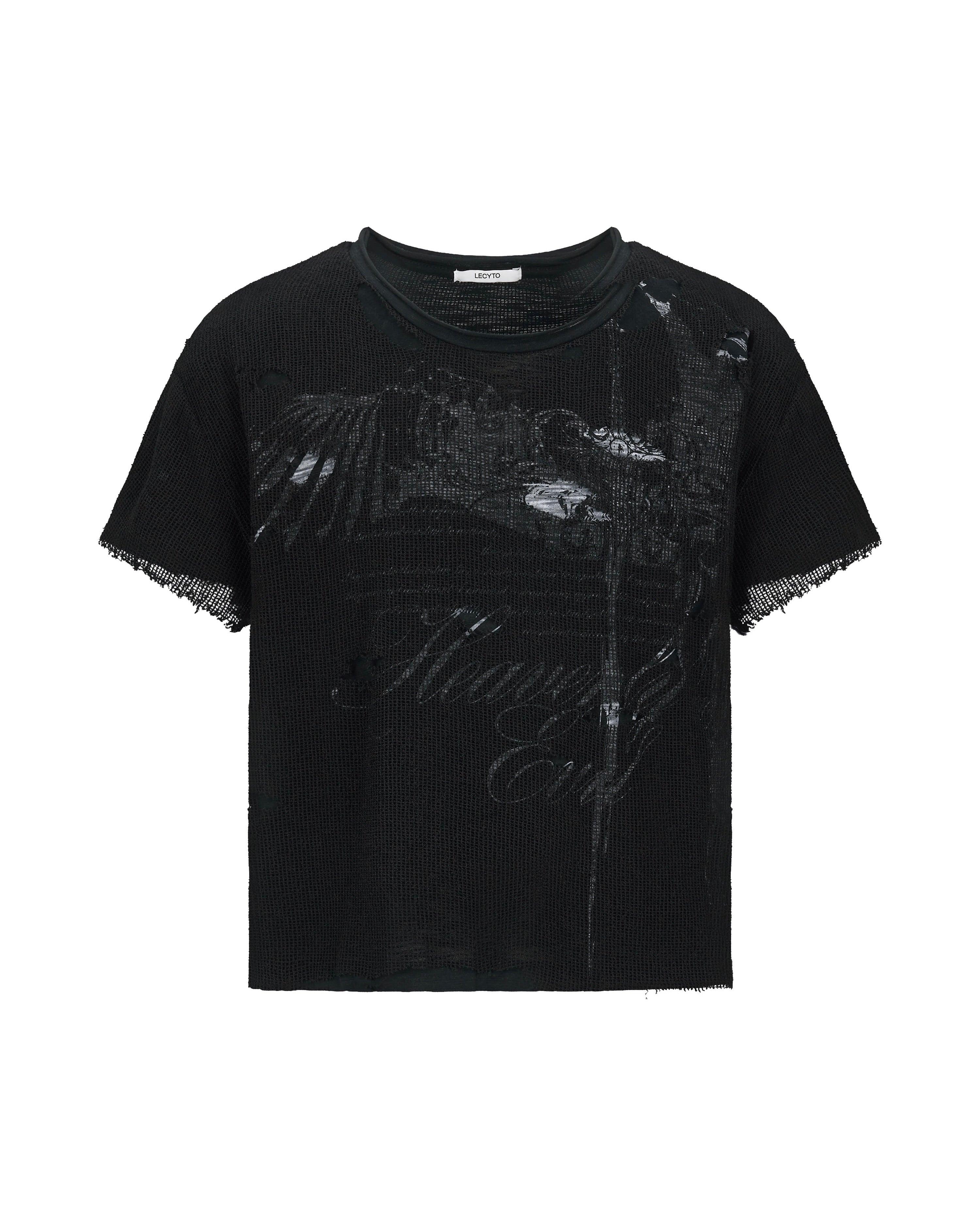 【LECYTO】Veil Mesh Layered T-Shirt